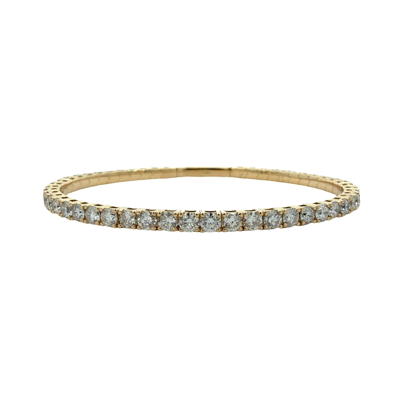 The Jewel Box 14k Yellow Gold 6.20ctw Diamond Flex Bangle 6.5 in0