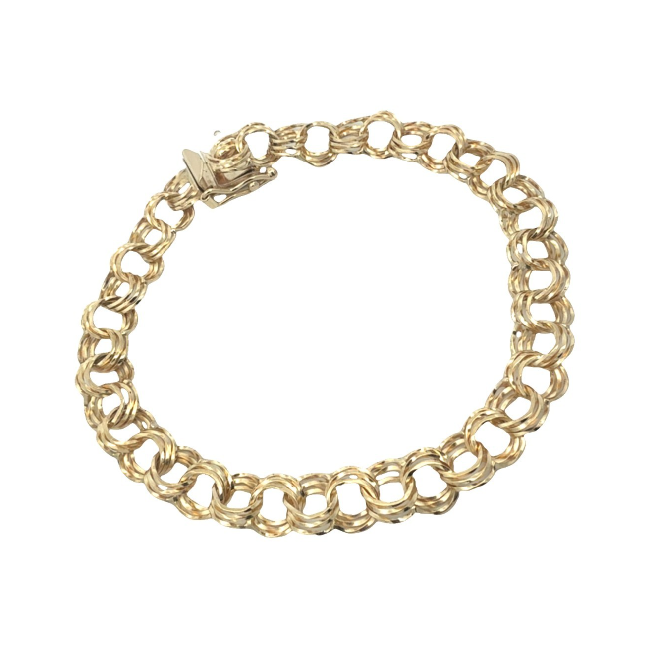 14k Yellow Gold Stamped Link Chain Bracelet 7.5"1