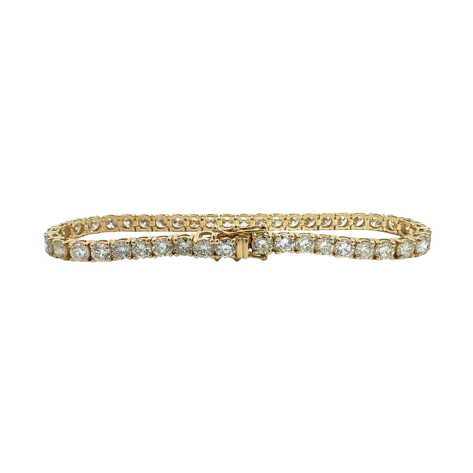 The Jewel Box 14k Yellow Gold 10.36ctw Diamond Tennis Bracelet 7.25"3