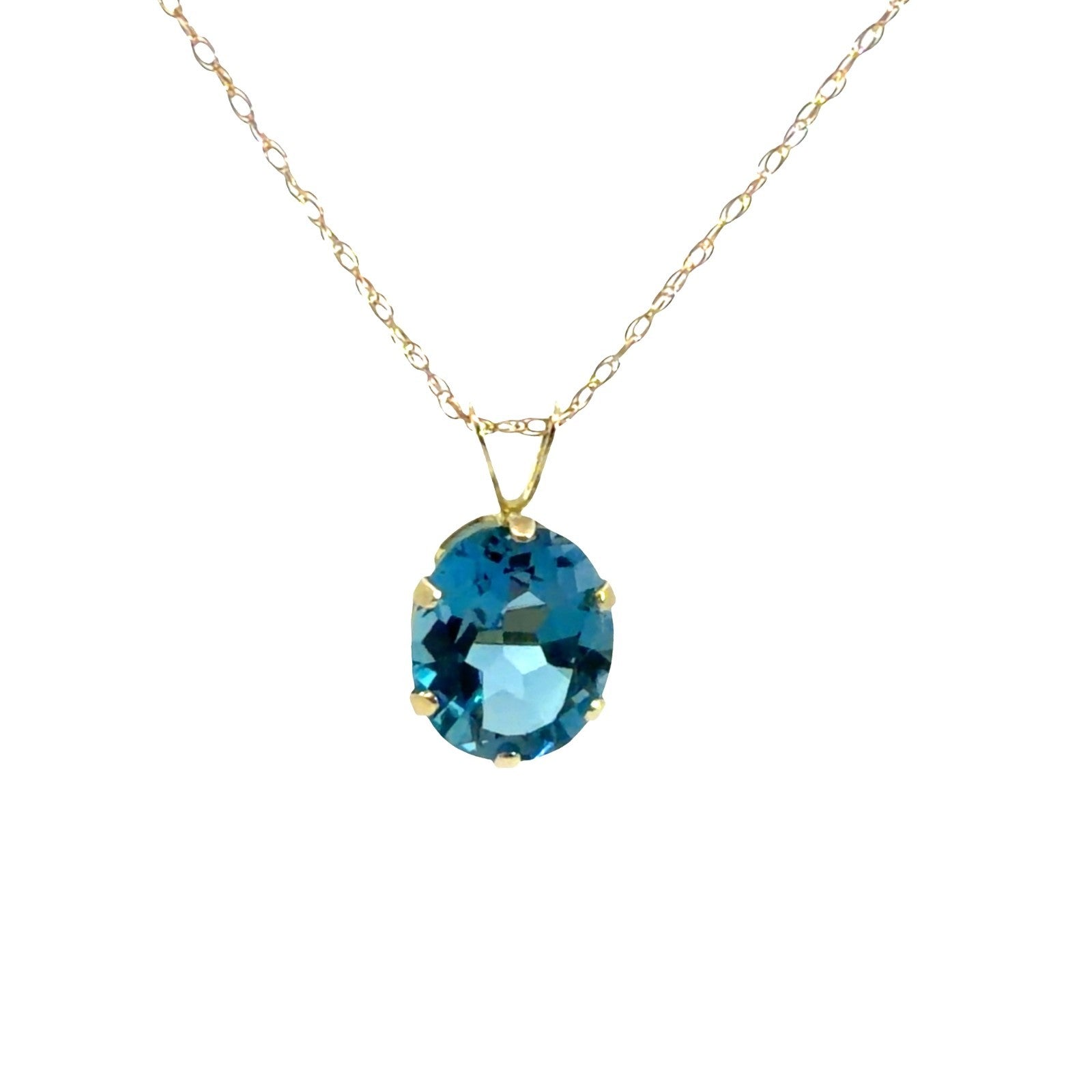 14k Yellow Gold & 3.05cttw Oval Topaz Pendant Necklace 18"1