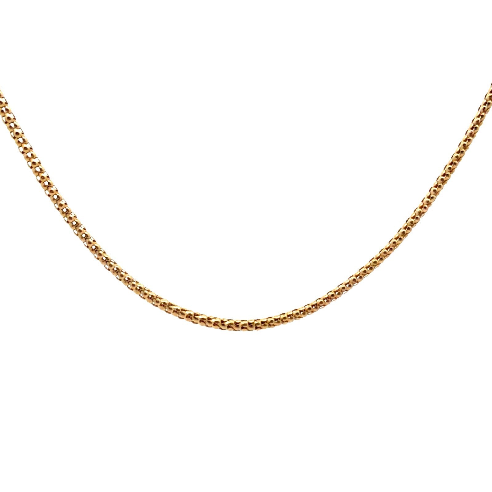 14k Yellow Gold Popcorn Link Chain Necklace 16"0