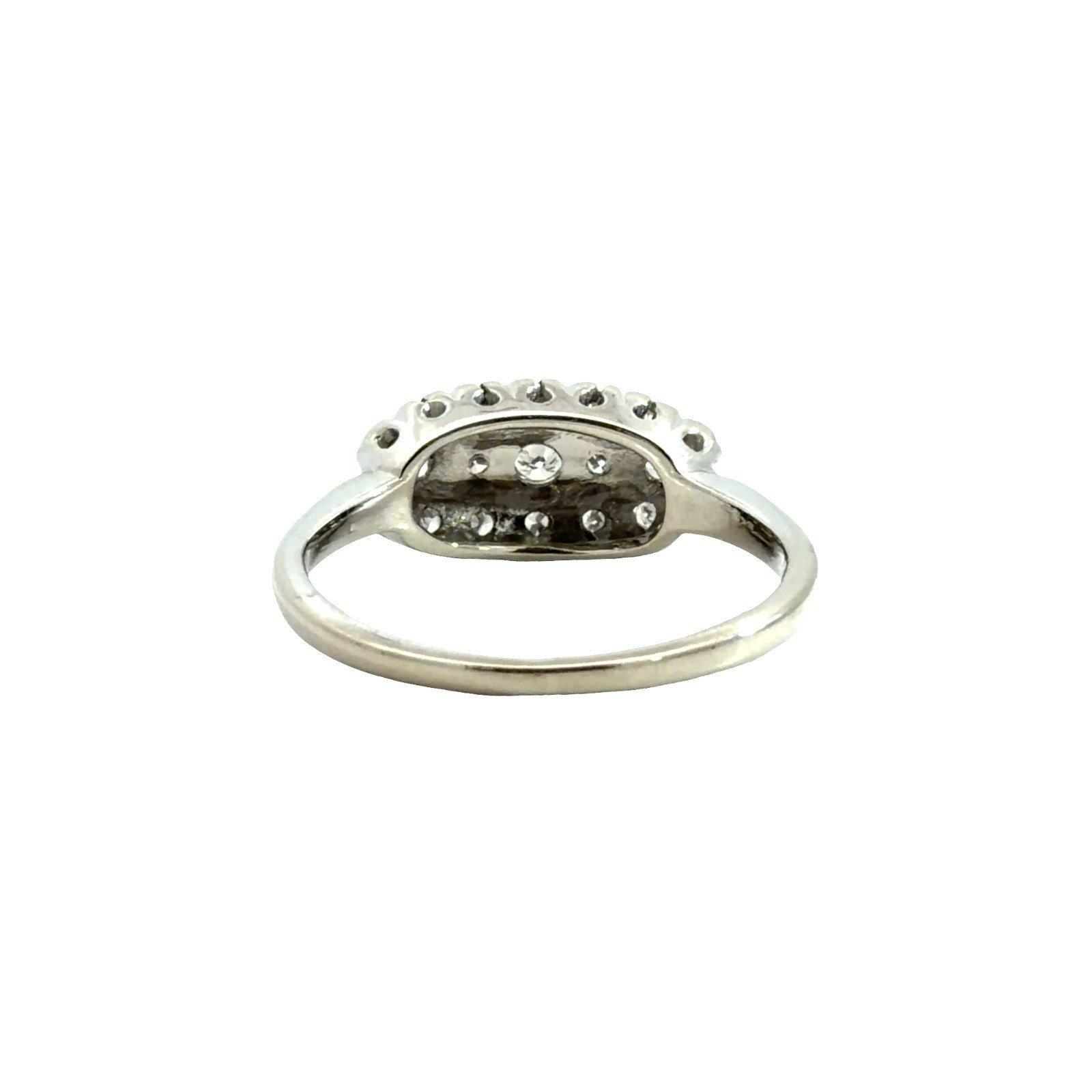 14k White Gold 0.26cttw Diamond Oval Cluster Cocktail Ring Size 6.752