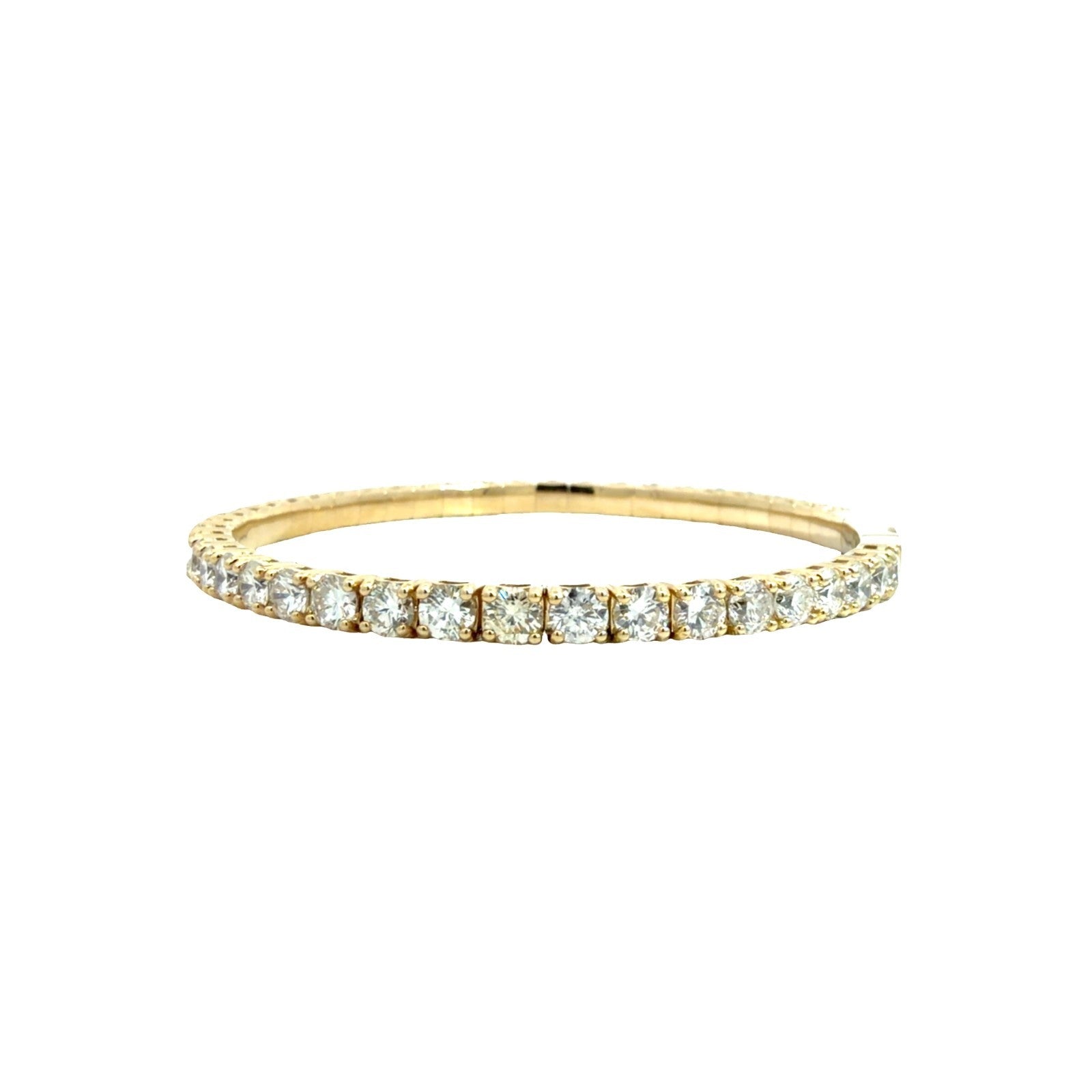 NEW 14k Yellow Gold 7.77cttw Diamond Tennis Bracelet Flex Bangle 6.75"4