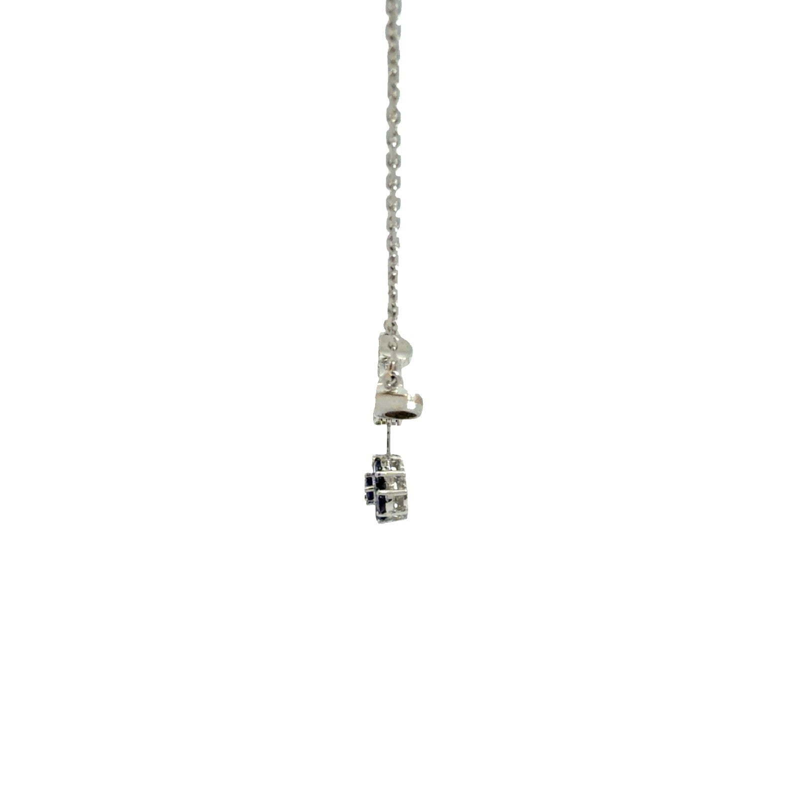 18k WG 0.16ctw Diamond & 0.83ctw Sapphire Floral Convertible Pendant Necklace4
