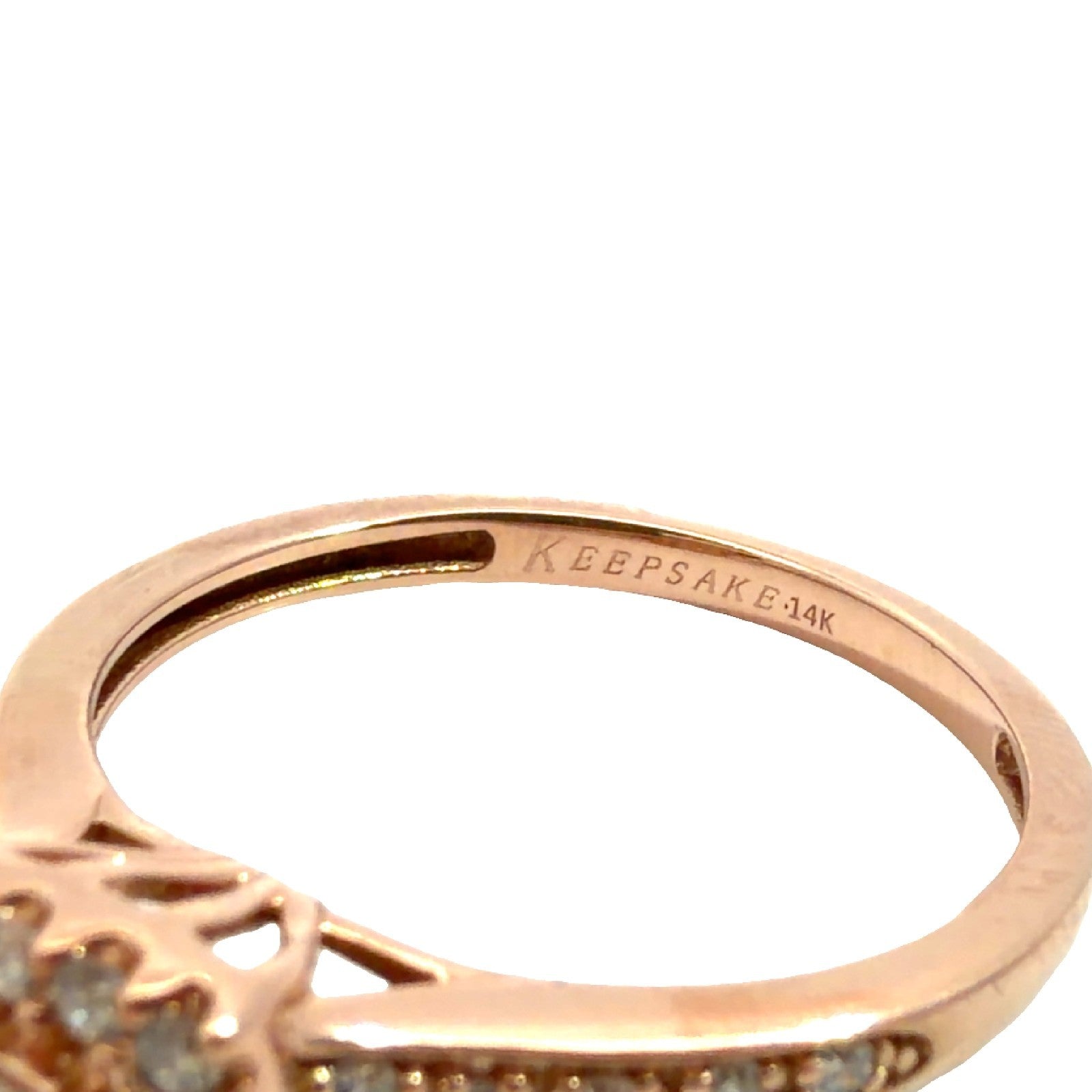 Keepsake 14k Rose Gold & 0.43cttw Diamond Cluster Ring Size 6.754