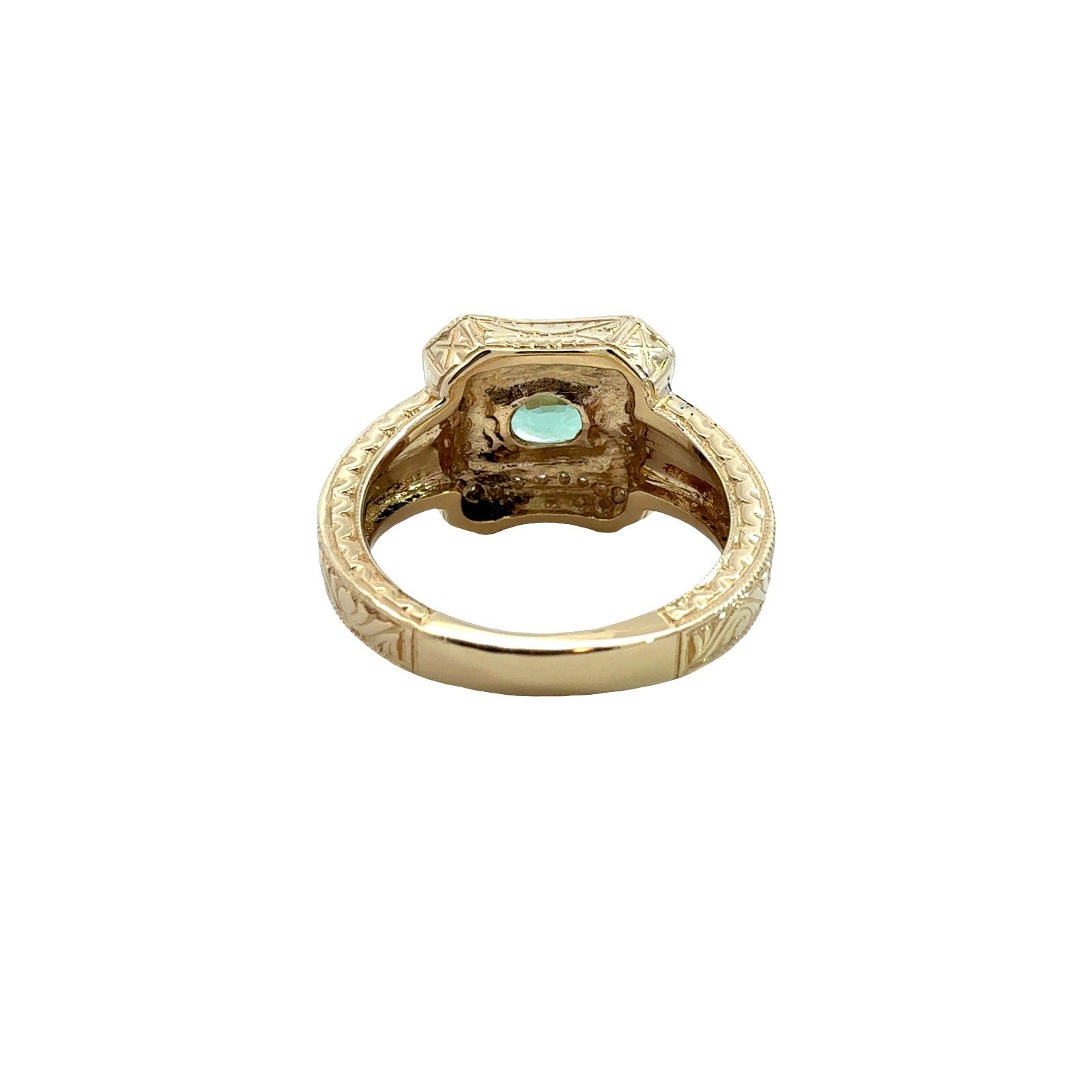 Vintage 14k Yellow Gold Oval 0.94tcw Chrysoberyl 0.27cttw Diamond Cocktail Ring3