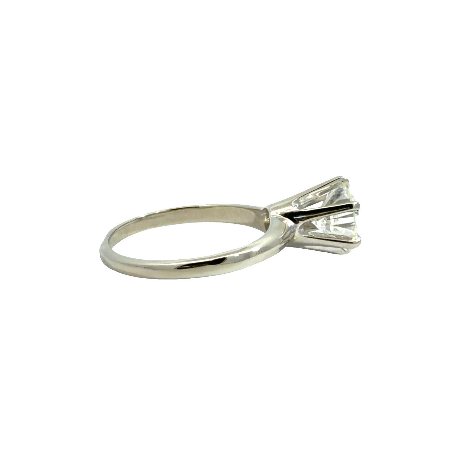 14k White Gold Stamped Solitaire 1.60cttw Diamond Ring Size 5.751