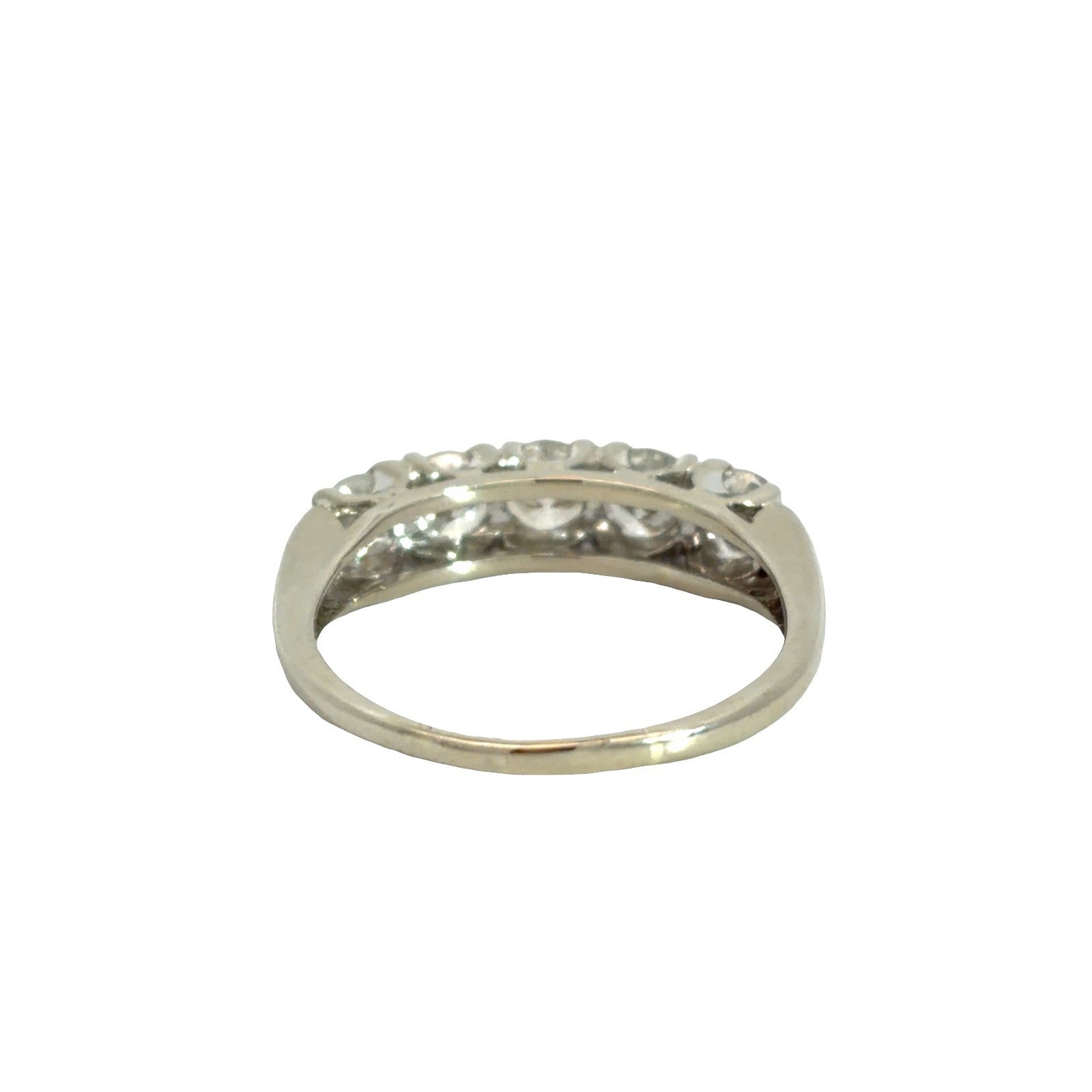 14k Stamped White Gold 5 Diamond 1.51ctw Wedding Band Ring3