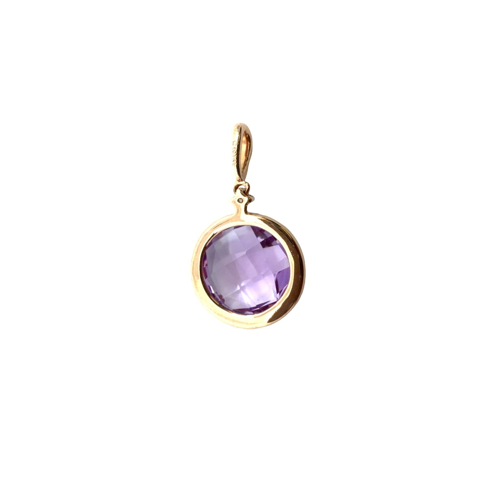 14k Rose Gold 0.07cttw Diamond & 2.69tcw Faceted Amethyst Small Pendant1