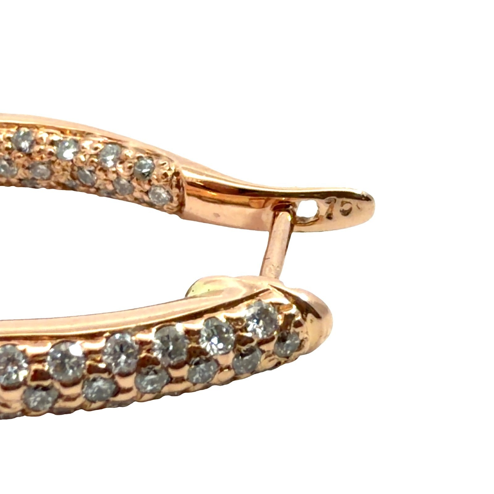 18k Rose Gold and 1.00ctw Diamond Hoop Earrings7