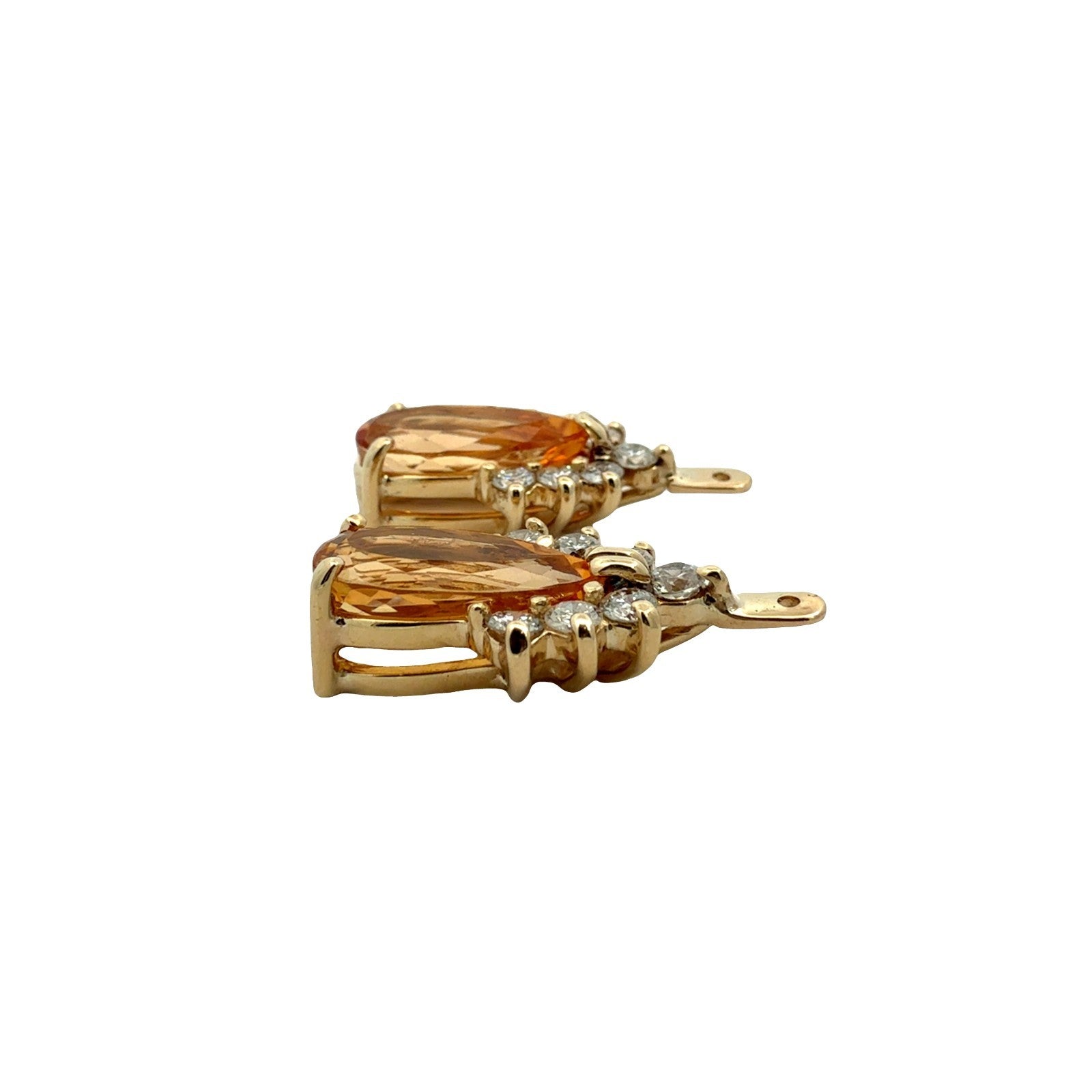13k Yellow Gold 6.04cttw Yellow Topaz and 0.81cttw Diamond Earring Jackets5