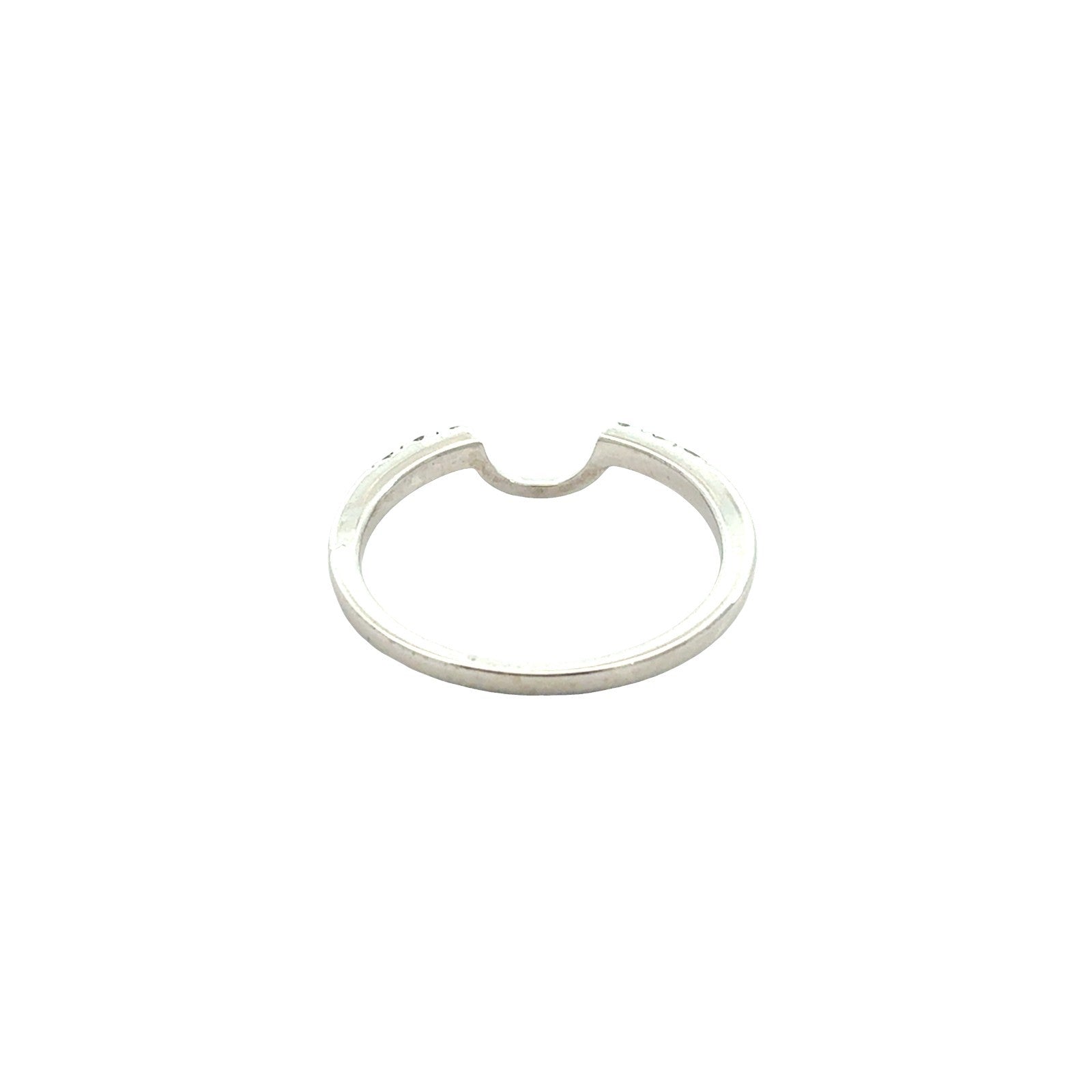 14k White Gold 0.12cttw Diamond Contour Wedding Band Ring5