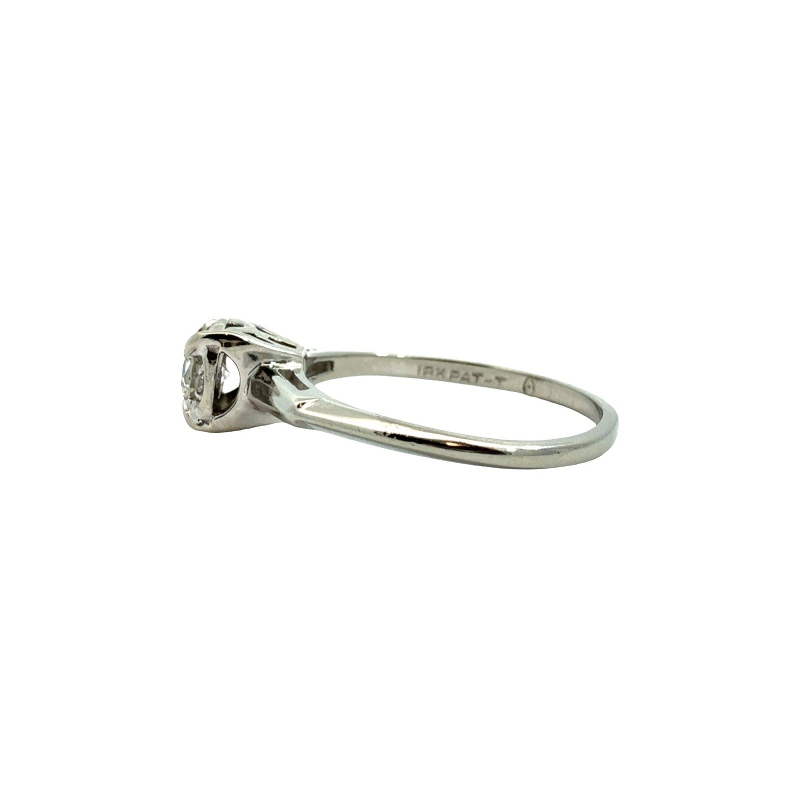 18k White Gold Stamped Round 0.29cttw (0.26tcw) Diamond Engagement Ring4