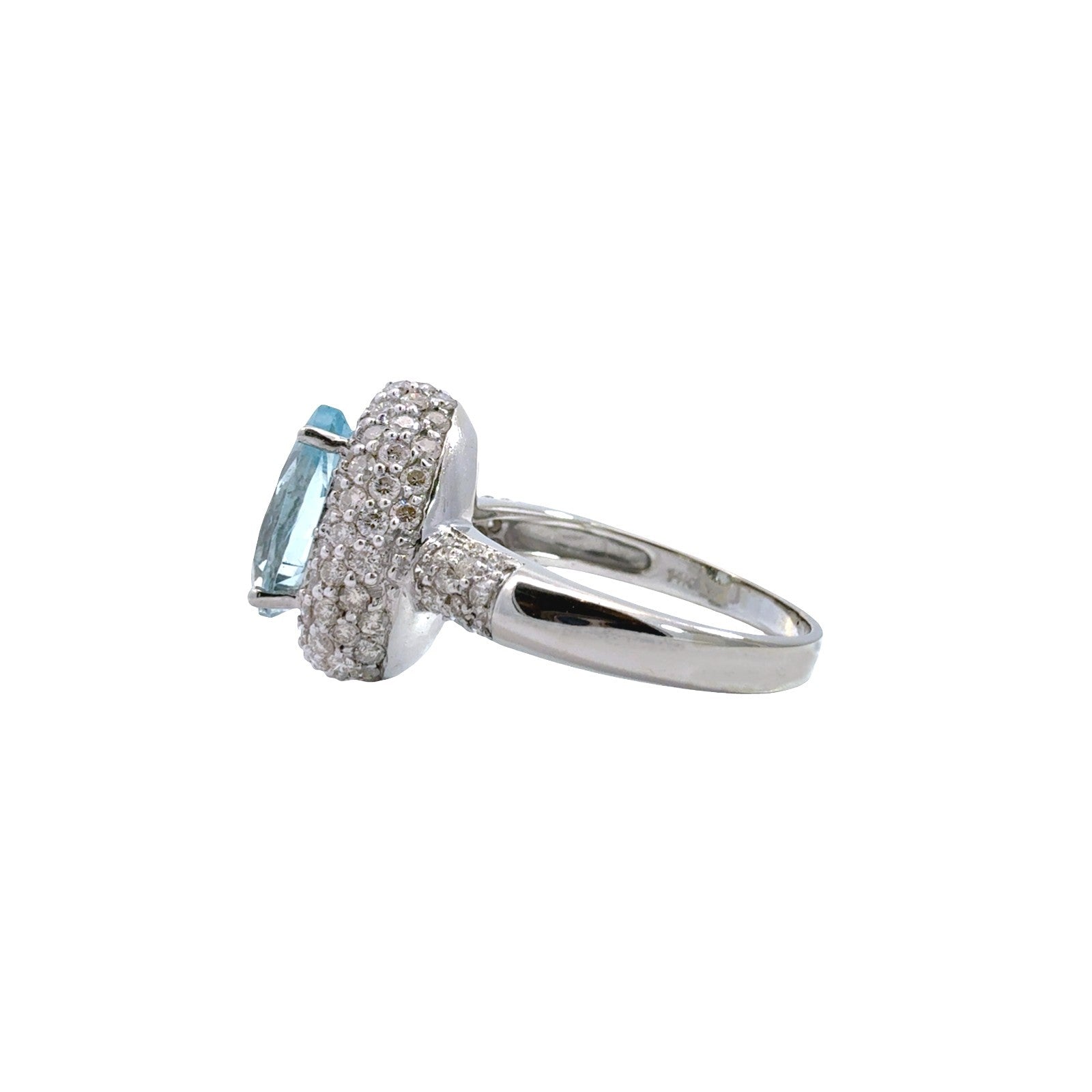 Le Vian 14k White Gold 3.60tcw Aquamarine 1.73cttw Diamond Halo Cocktail Ring2