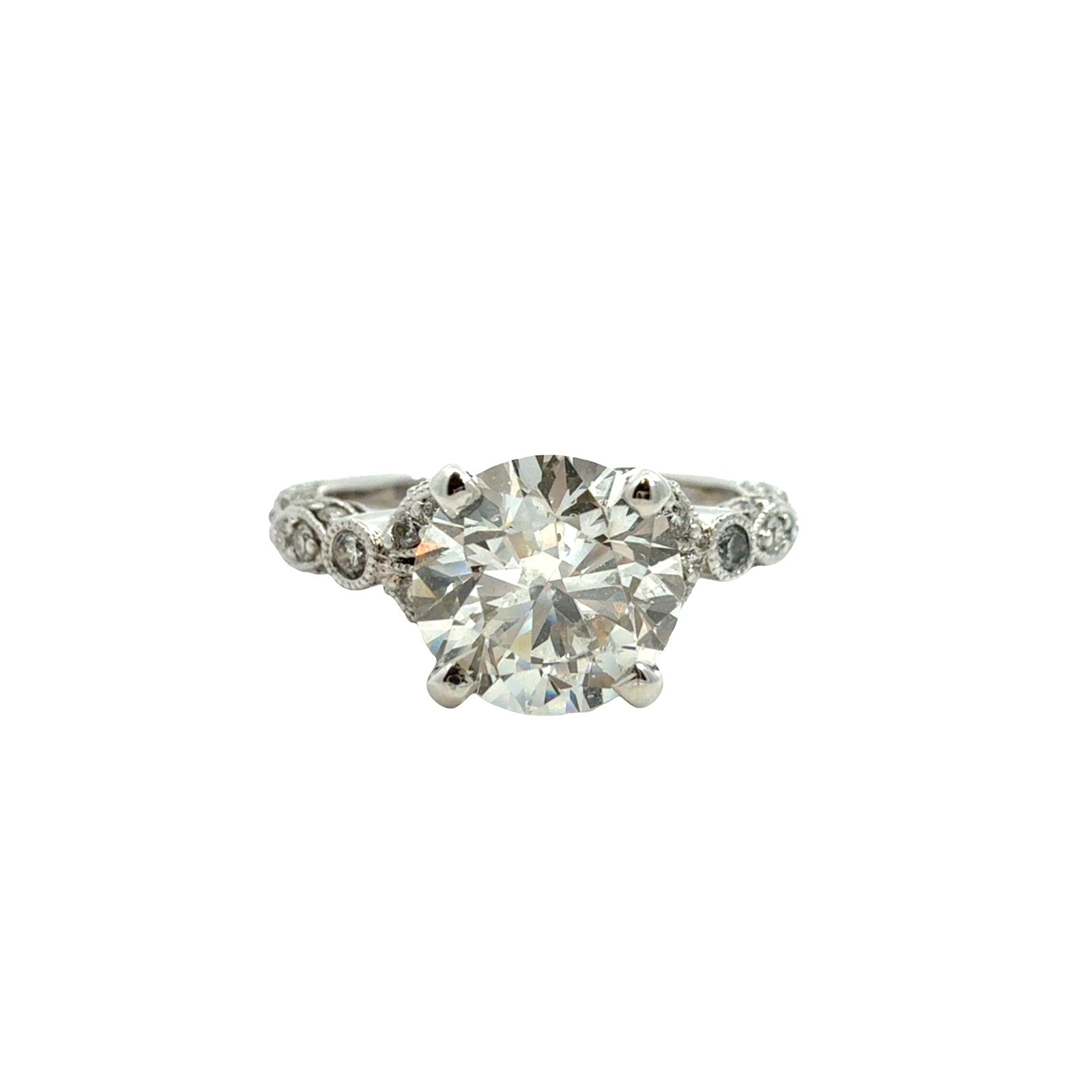 18k White Gold 2.03cttw(1.56tcw) Diamond Vintage-Inspired Engagement Ring 0