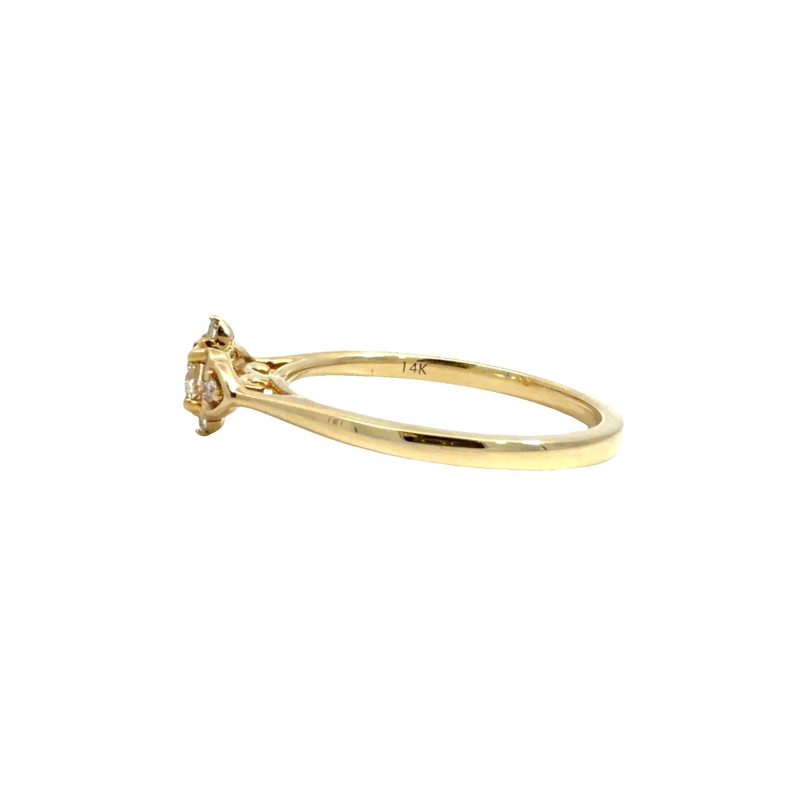 14k Yellow Gold Ornate Compass 0.24cttw Diamond Engagement Ring Size 72