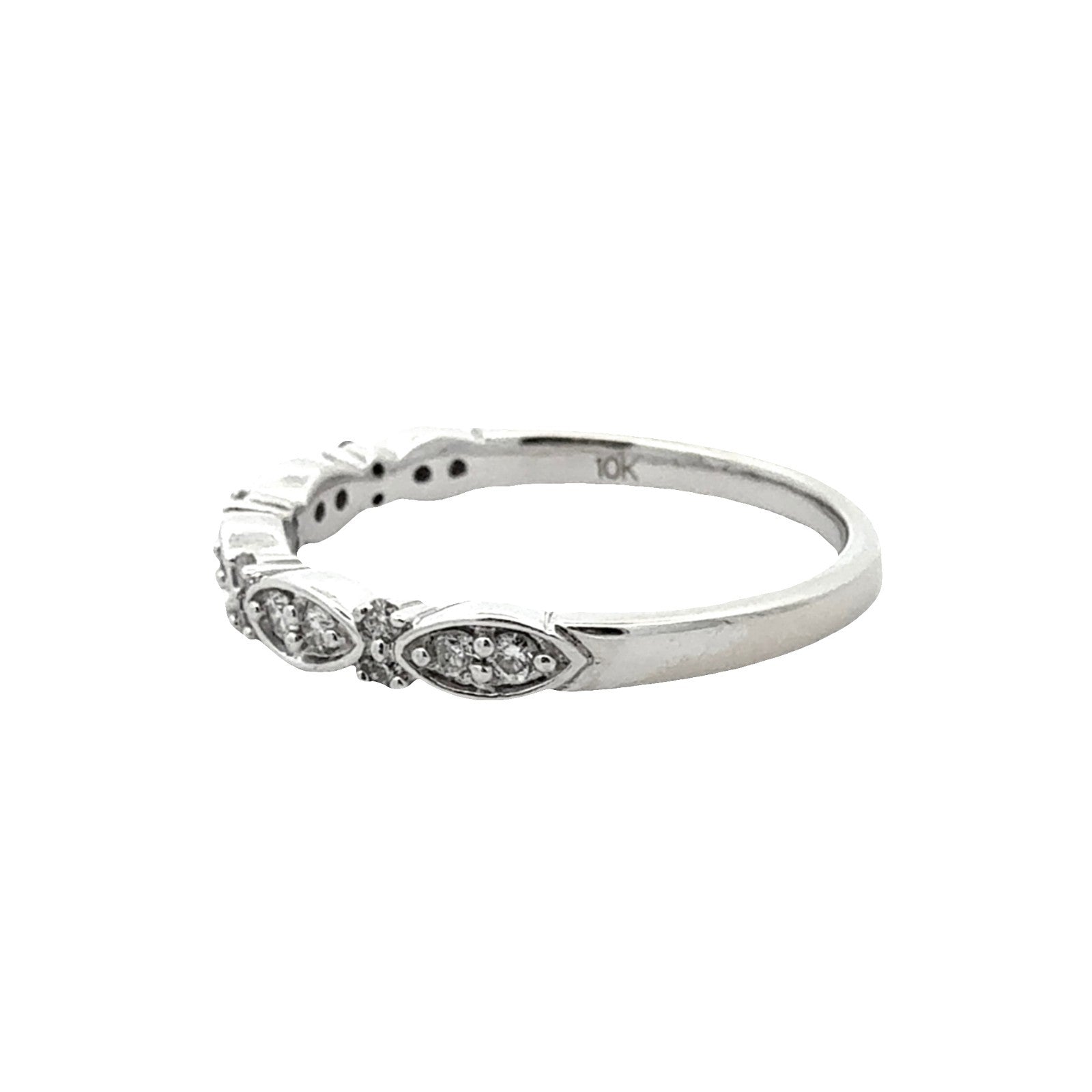 Vintage 10k White Gold 0.22ctw Diamond Band Size 75