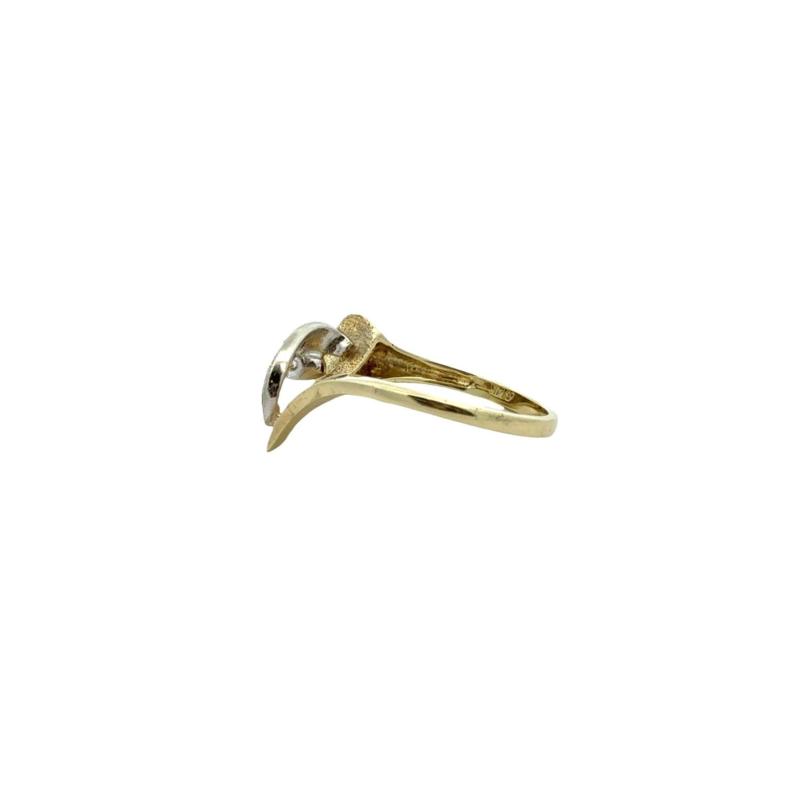 Stamped 14k Yellow Gold and Diamond Bypass Ring Size 6.252