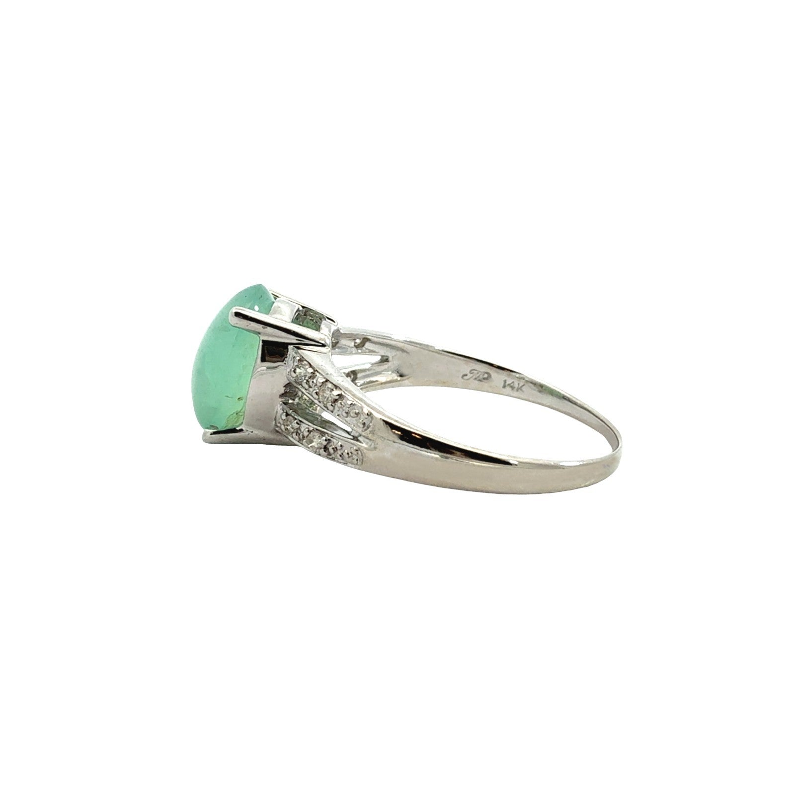 14k White Gold 1.01tcw Opal and 0.15cttw Diamond Split Shank Ring4