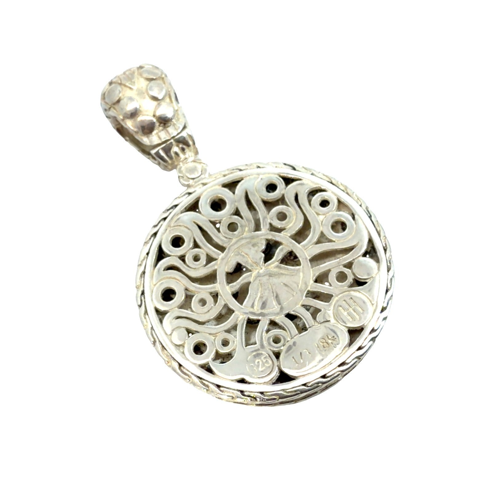 John Hardy Dot Collection Sterling Silver & 1/3 18k Yellow Gold Enhancer Pendant2