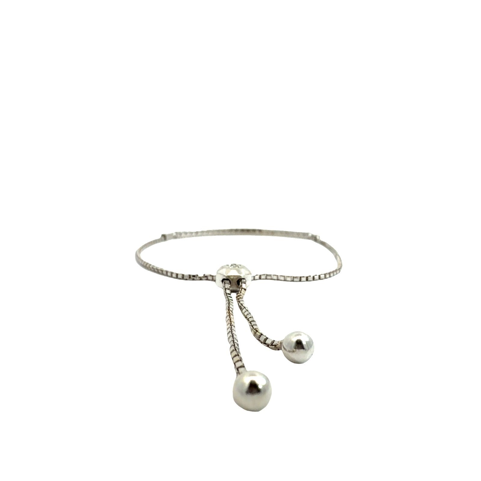 14k White Gold & 1.95cttw Diamond Adjustable Bolo Bracelet 9"3