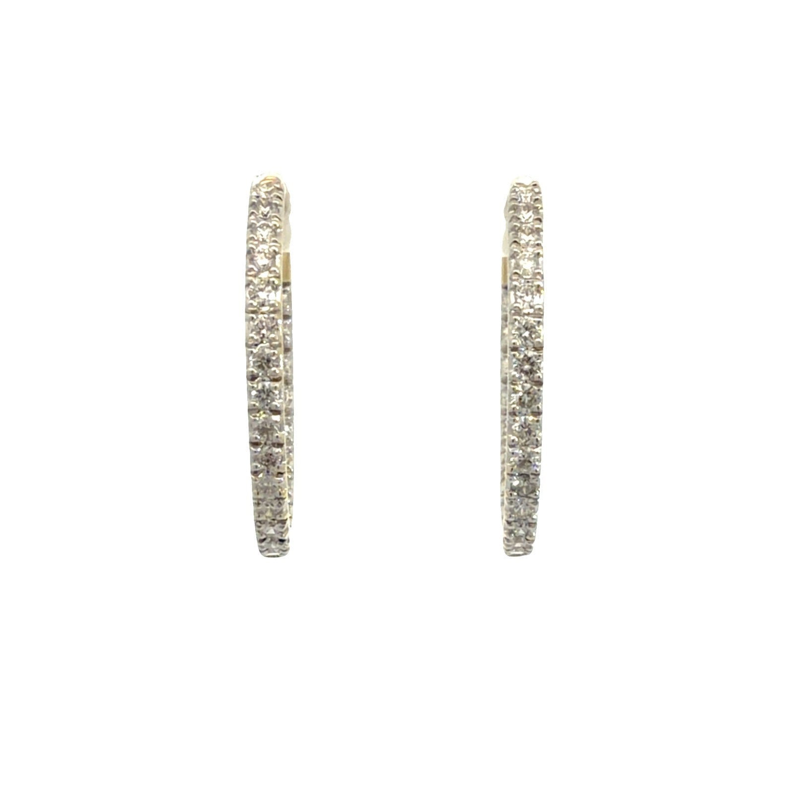 14k Yellow Gold Stamped and 0.92ctw Diamond Hoop Earrings5