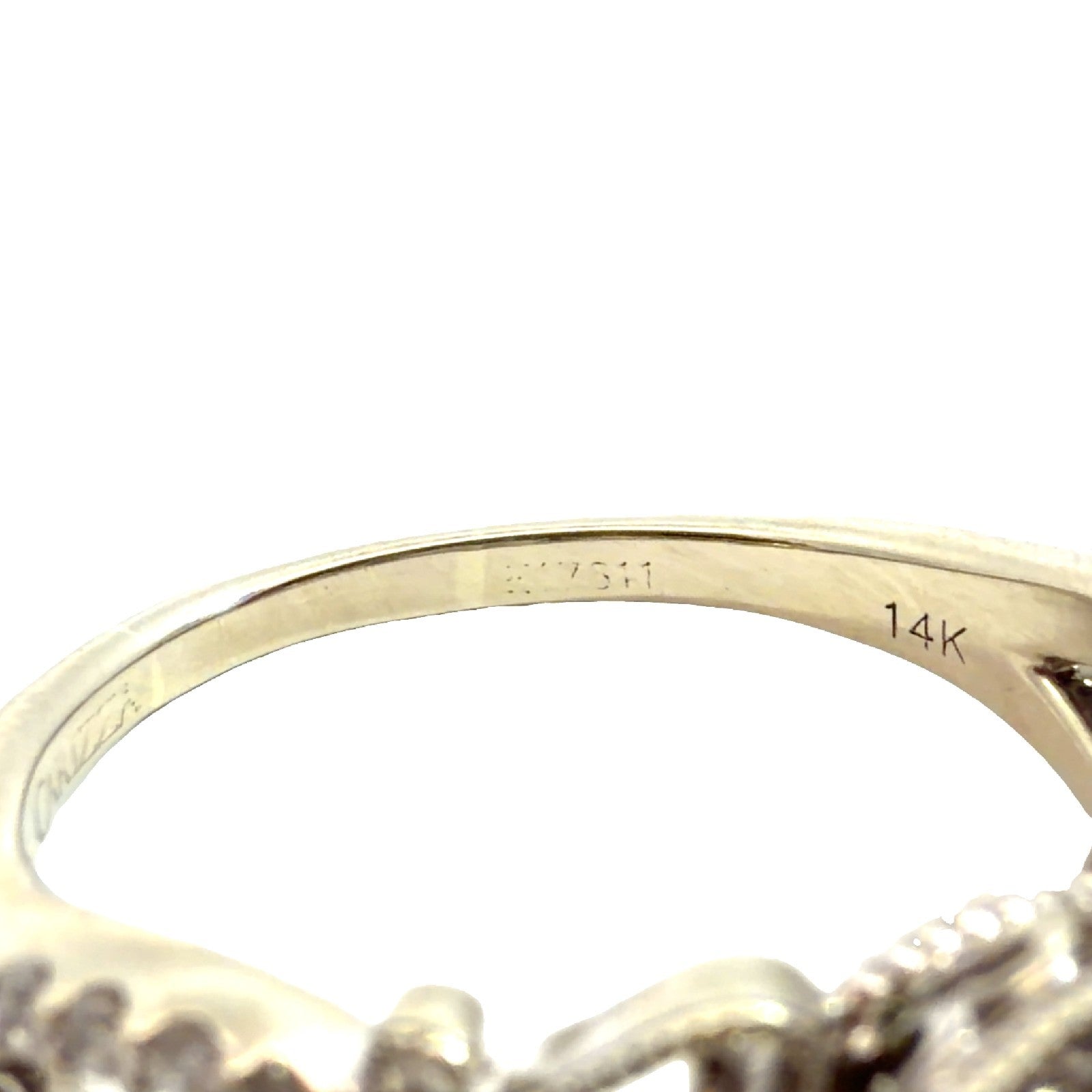 14k Two Toned Gold 1.56cttw Diamond Halo Engagement Ring Size 74