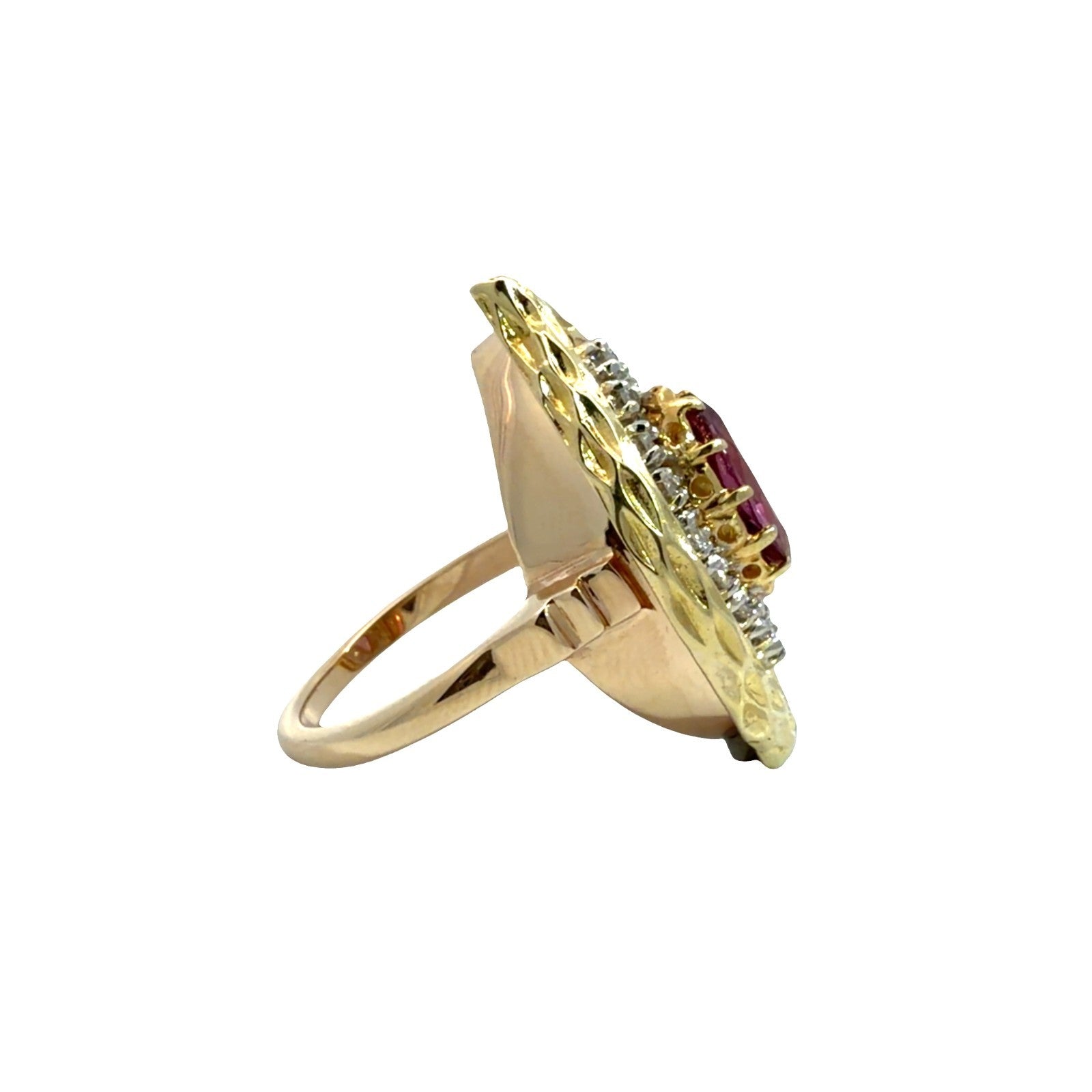 Stamped 14k Yellow Gold 1.00ctw Pink Sapphire 0.48ctw Diamond Ring2