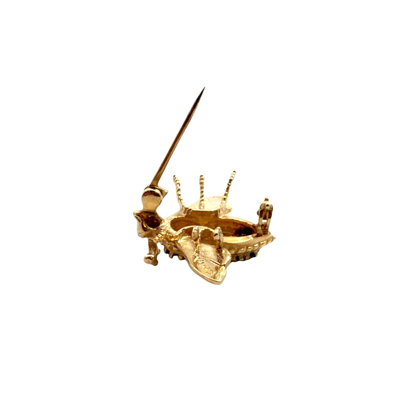 Vintage EMA Yellow Gold 0.14ctw Emerald & 0.09ctw Diamond Bug Brooch6