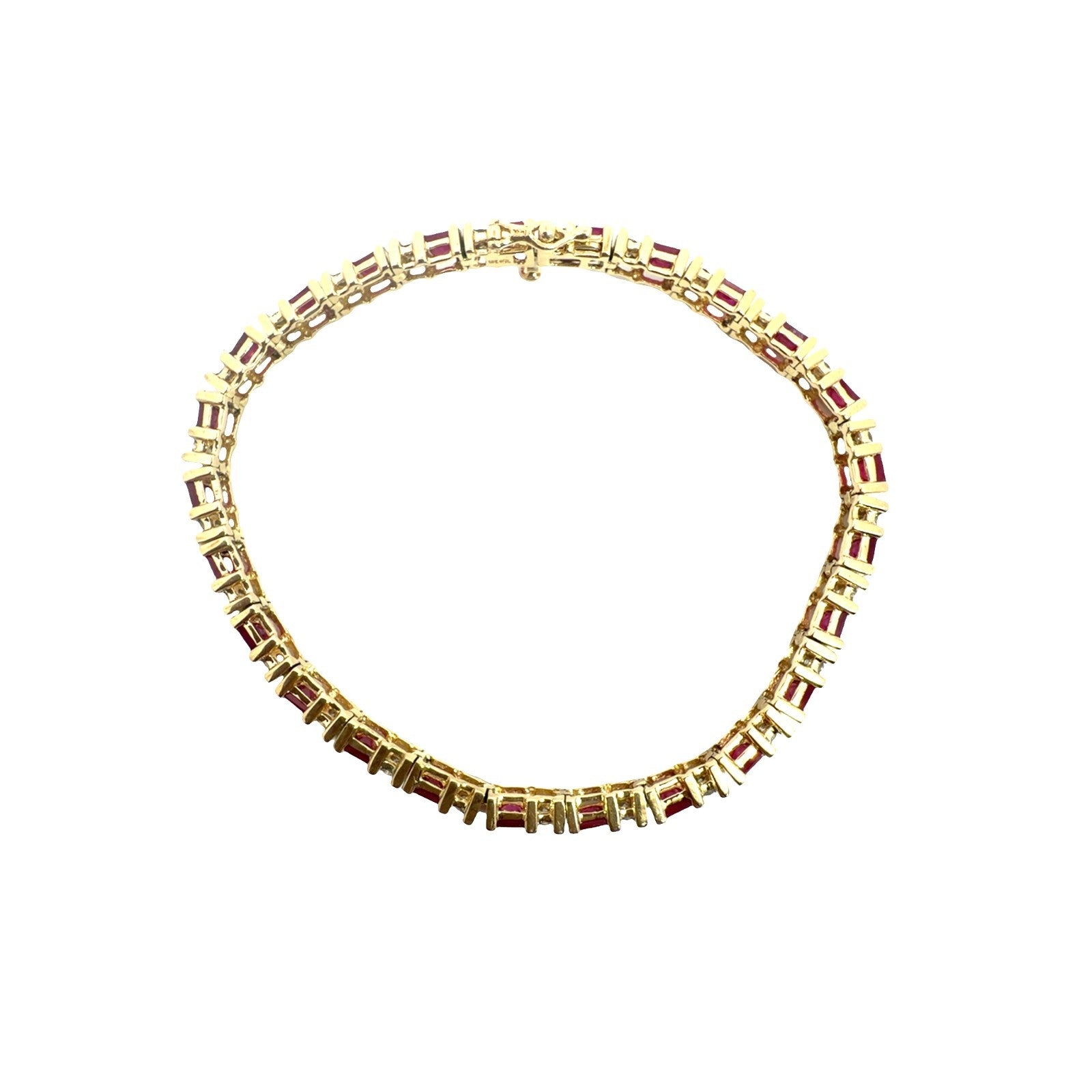 14k Yellow Gold 2.75ctw Ruby and 0.50ctw Diamond Tennis Bracelet1
