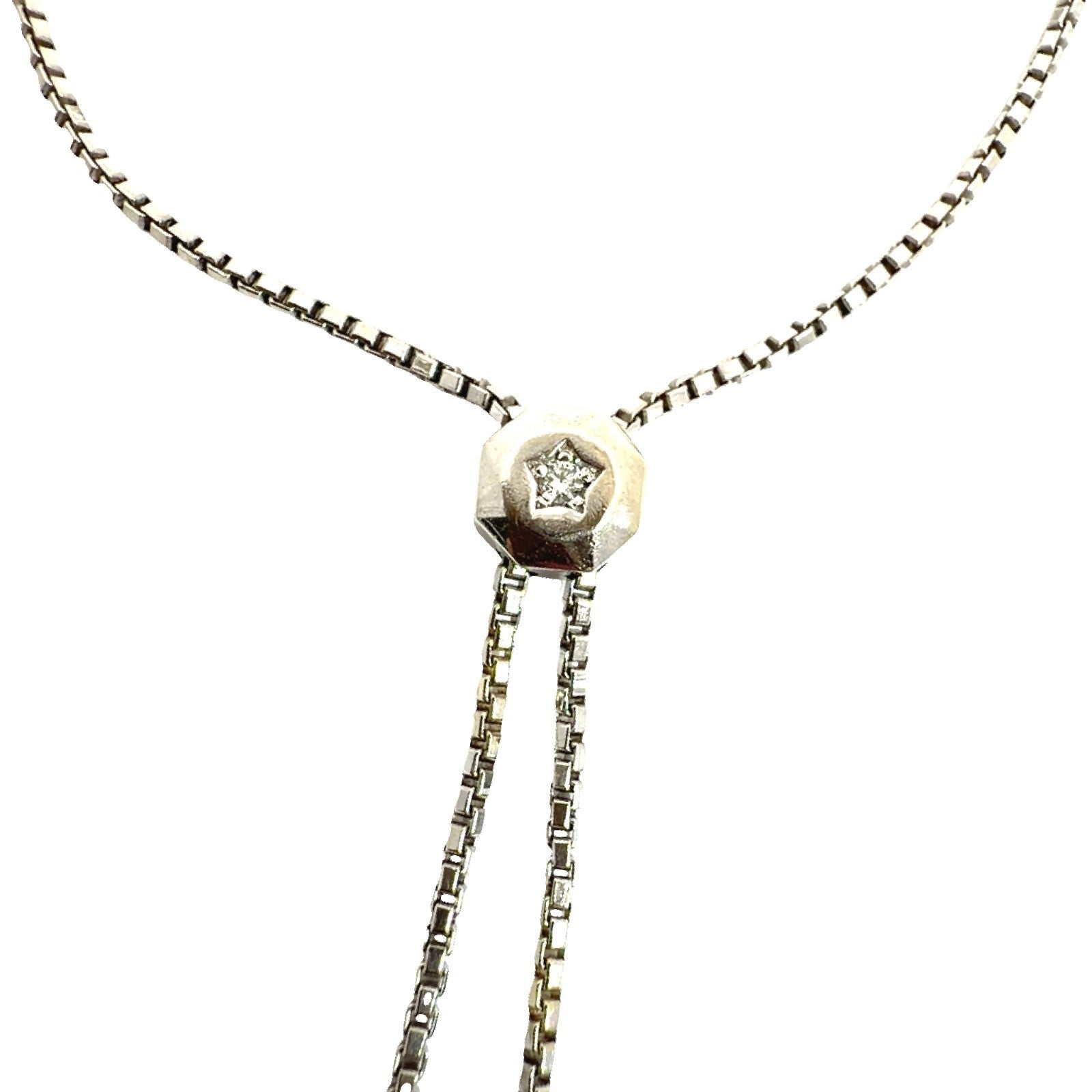 14k White Gold & 1.95cttw Diamond Adjustable Bolo Bracelet 9"5