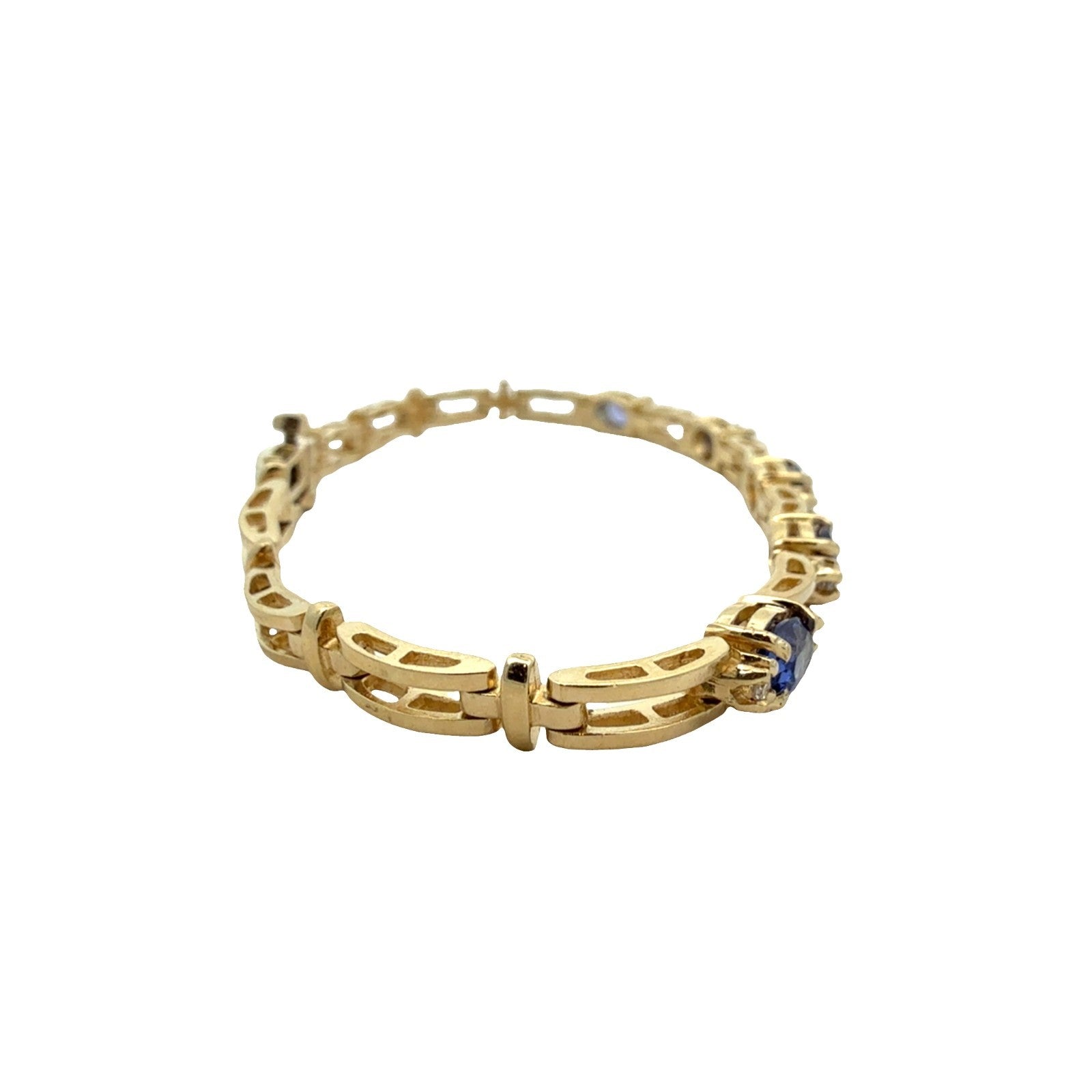 14k Yellow Gold Tennis Bracelet with 2.75ctw Tanzanite and 0.18ctw Diamond 7"2