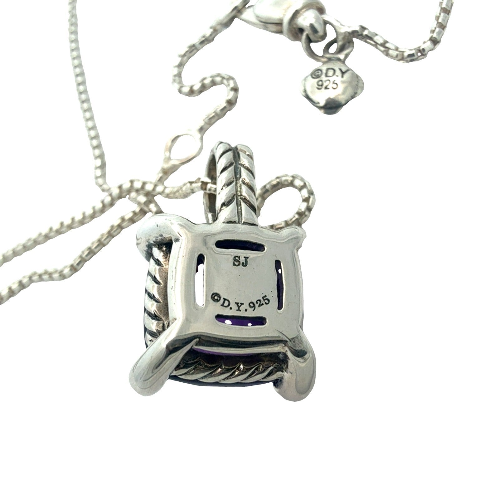 David Yurman Sterling Silver 2.00tcw Amethyst and 0.06cttw Diamond Necklace8