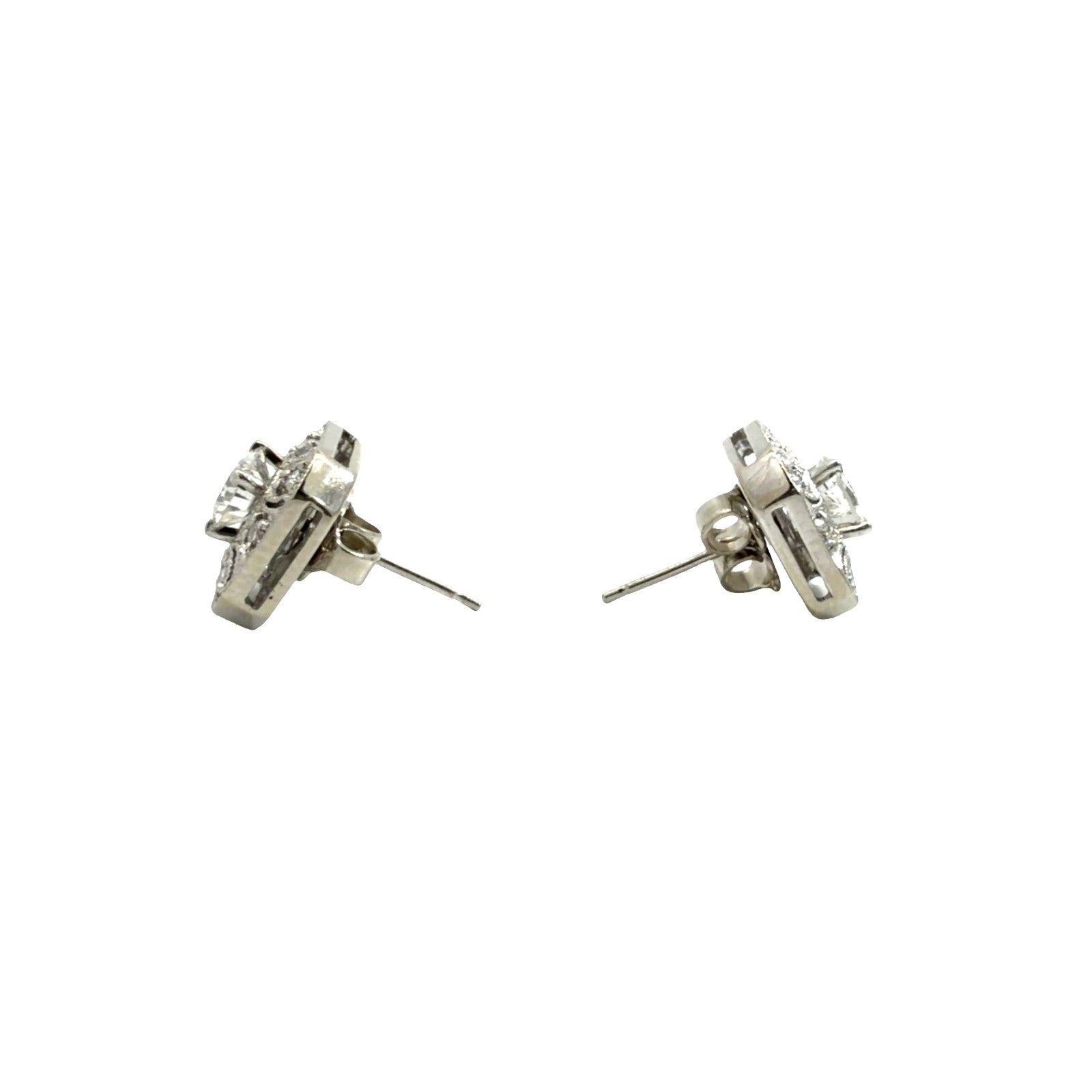 Vintage 14k White Gold 0.70cttw Diamond Stud 0.20cttw Diamond Enhancer Earrings2
