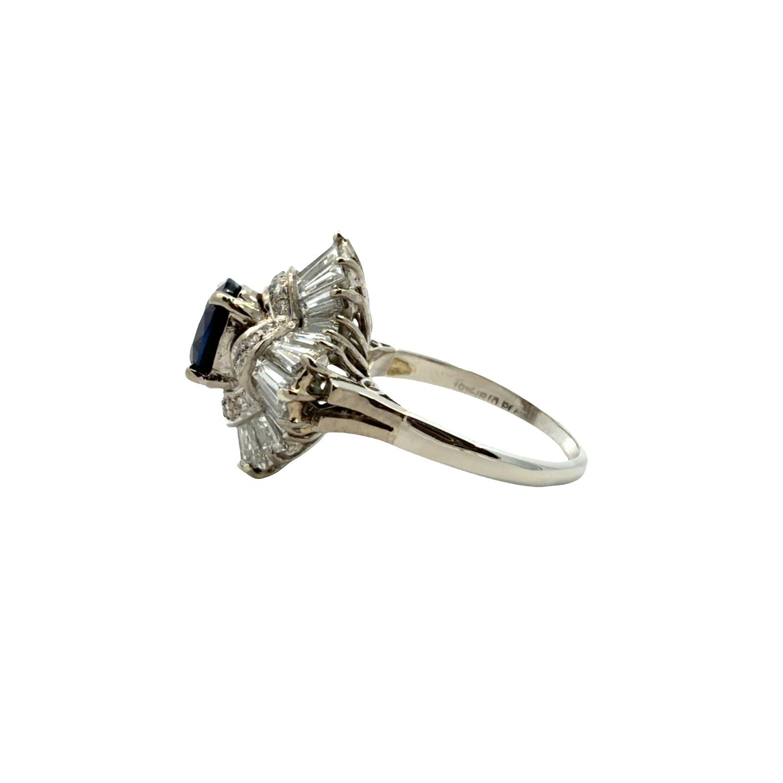 Vintage Gold & Platinum 1.82cttw Sapphire & 1.74cttw Diamond Ballerina Ring1