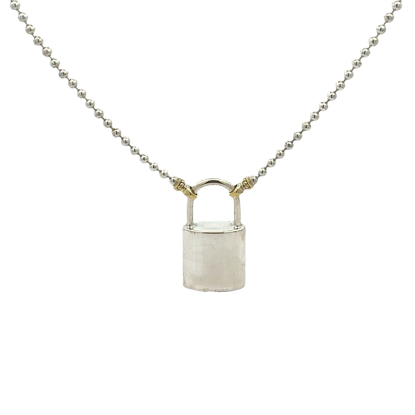 LAGOS Sterling Silver & 18k Yellow Gold Beloved Large Lock Necklace 18"2