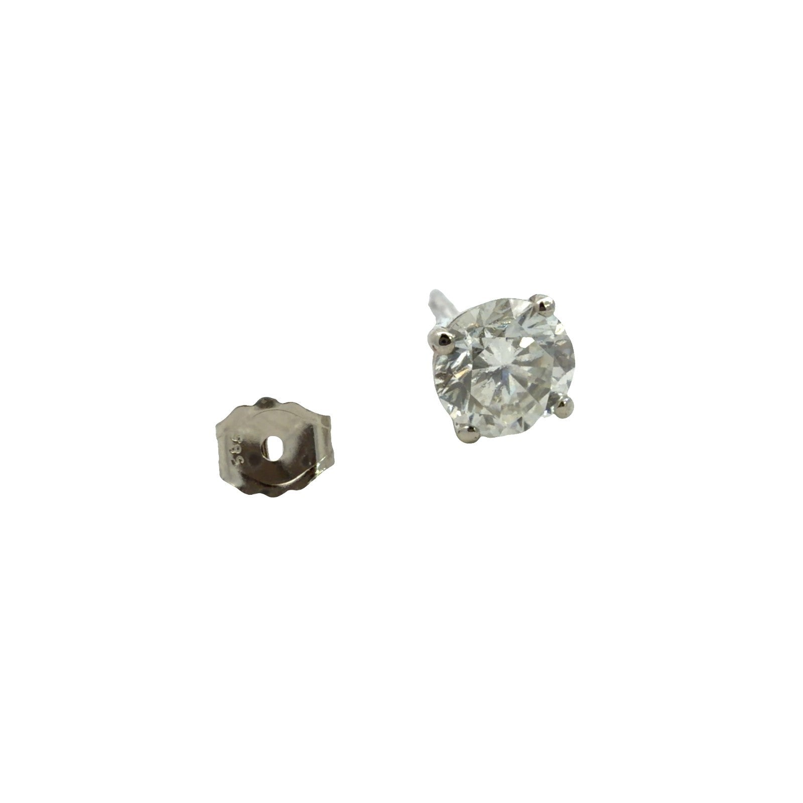 NEW 14k White Gold Round Brilliant 1.49cttw Diamond Stud Earrings3