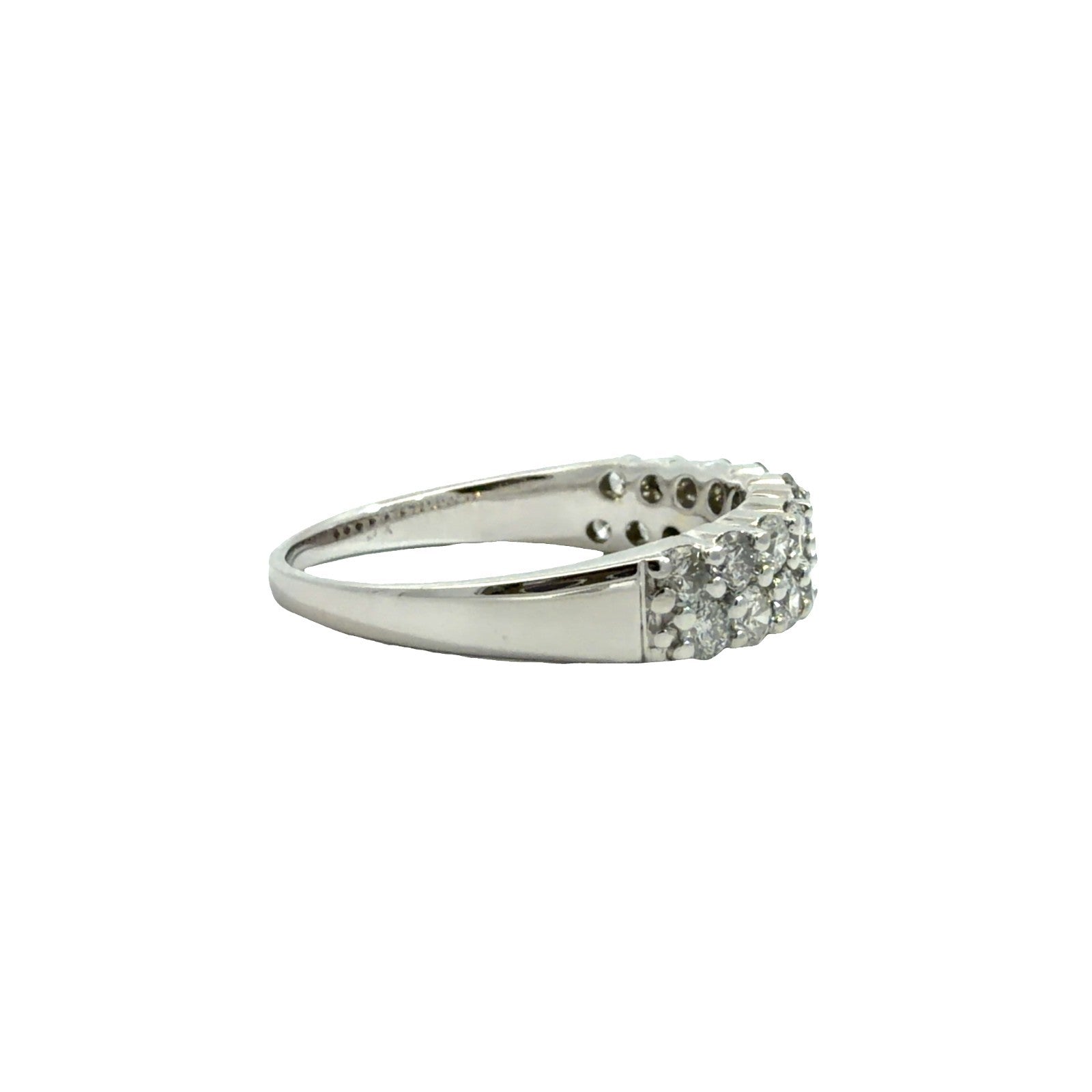 14k White Gold Double-Row 0.92cttw Diamond Band Ring Size 61