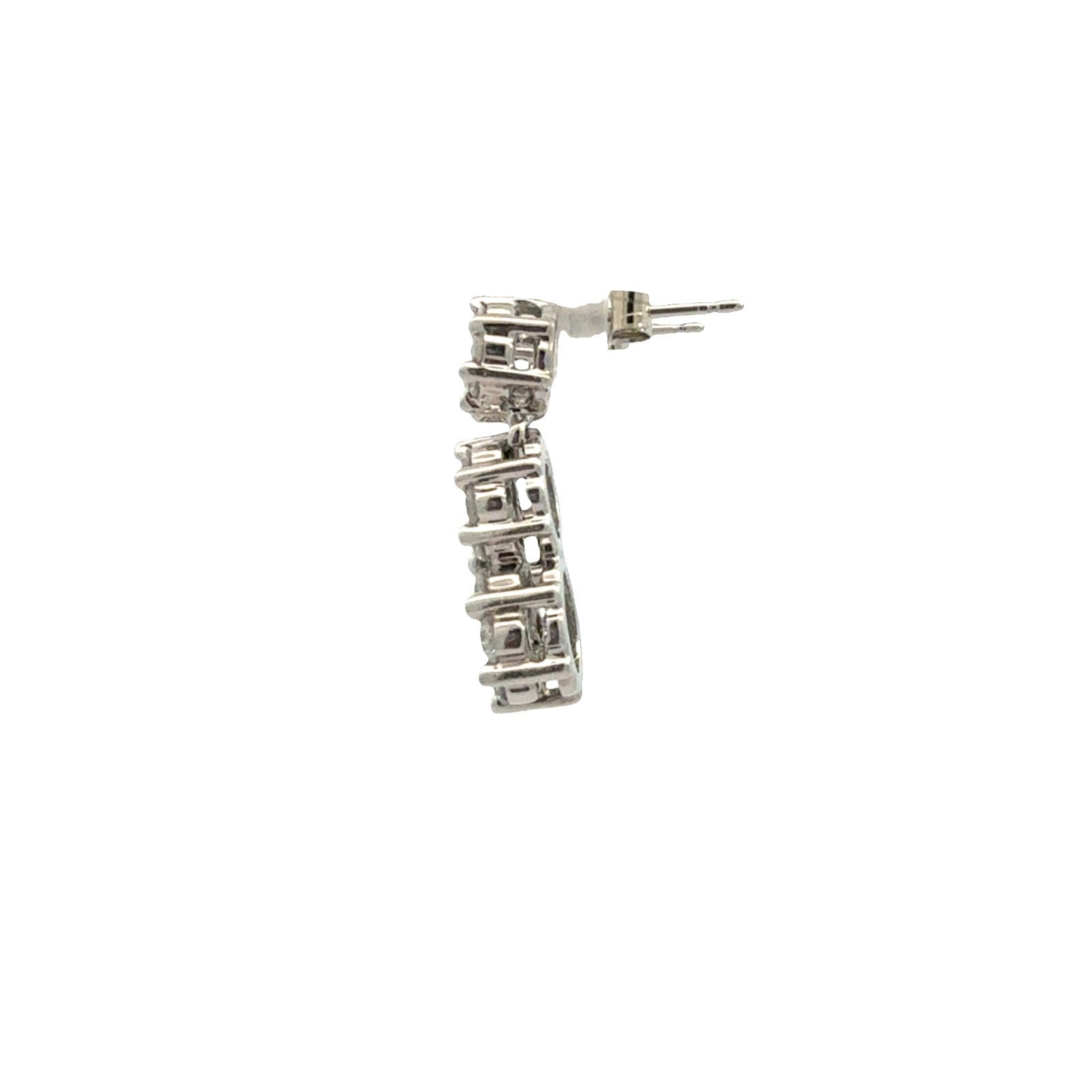 14k White Gold and 1.89ctw Diamond Tiered Floral Drop Earrings2