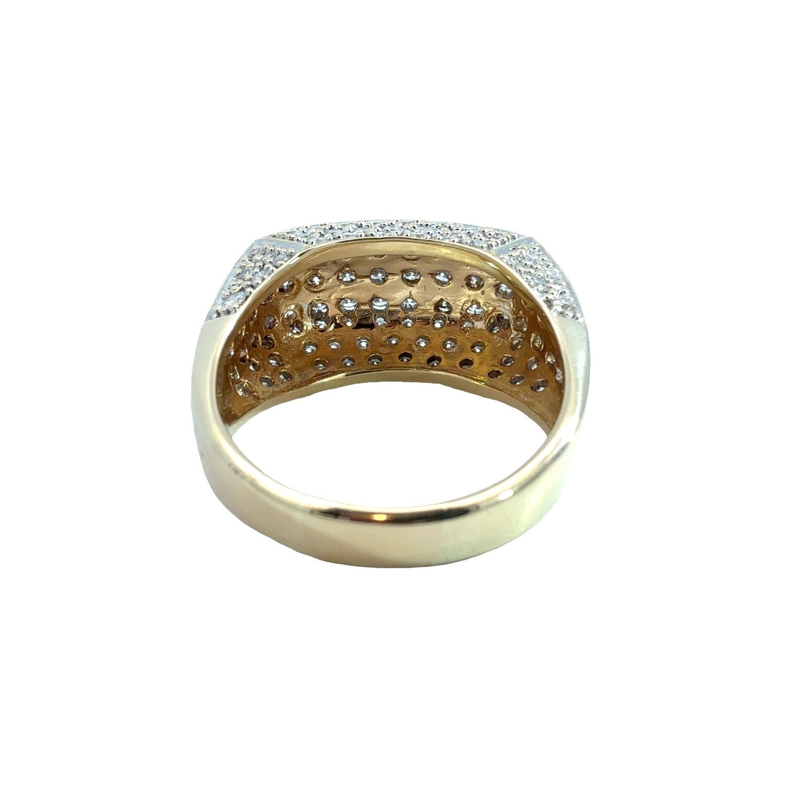 14k Yellow Gold and 1.71ctw Pavé Diamond Dome Cocktail Ring Size 6.753