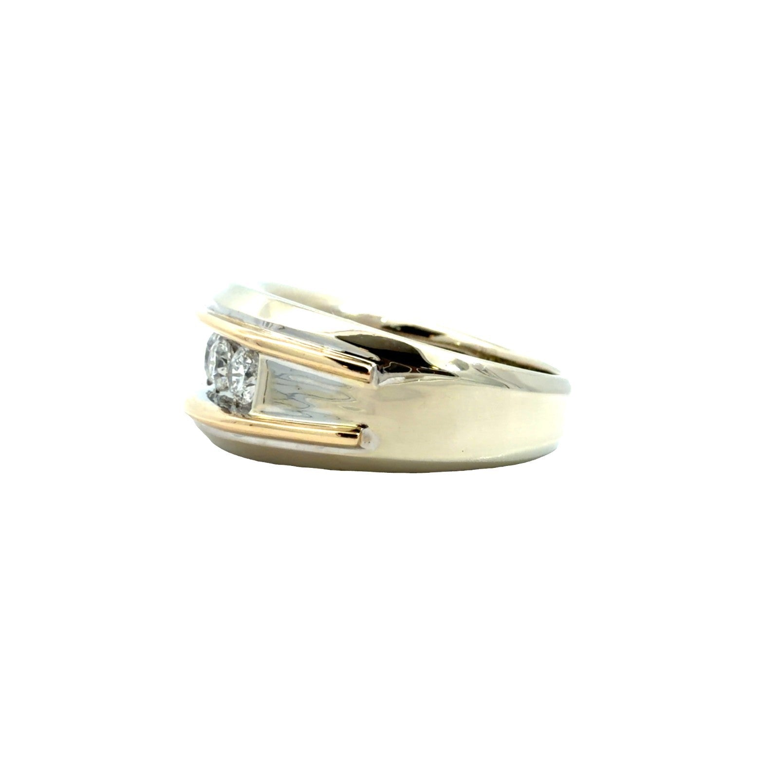 14k Yellow/White Gold Channel Set 0.87ctw Diamond Men's Band Ring Size 103