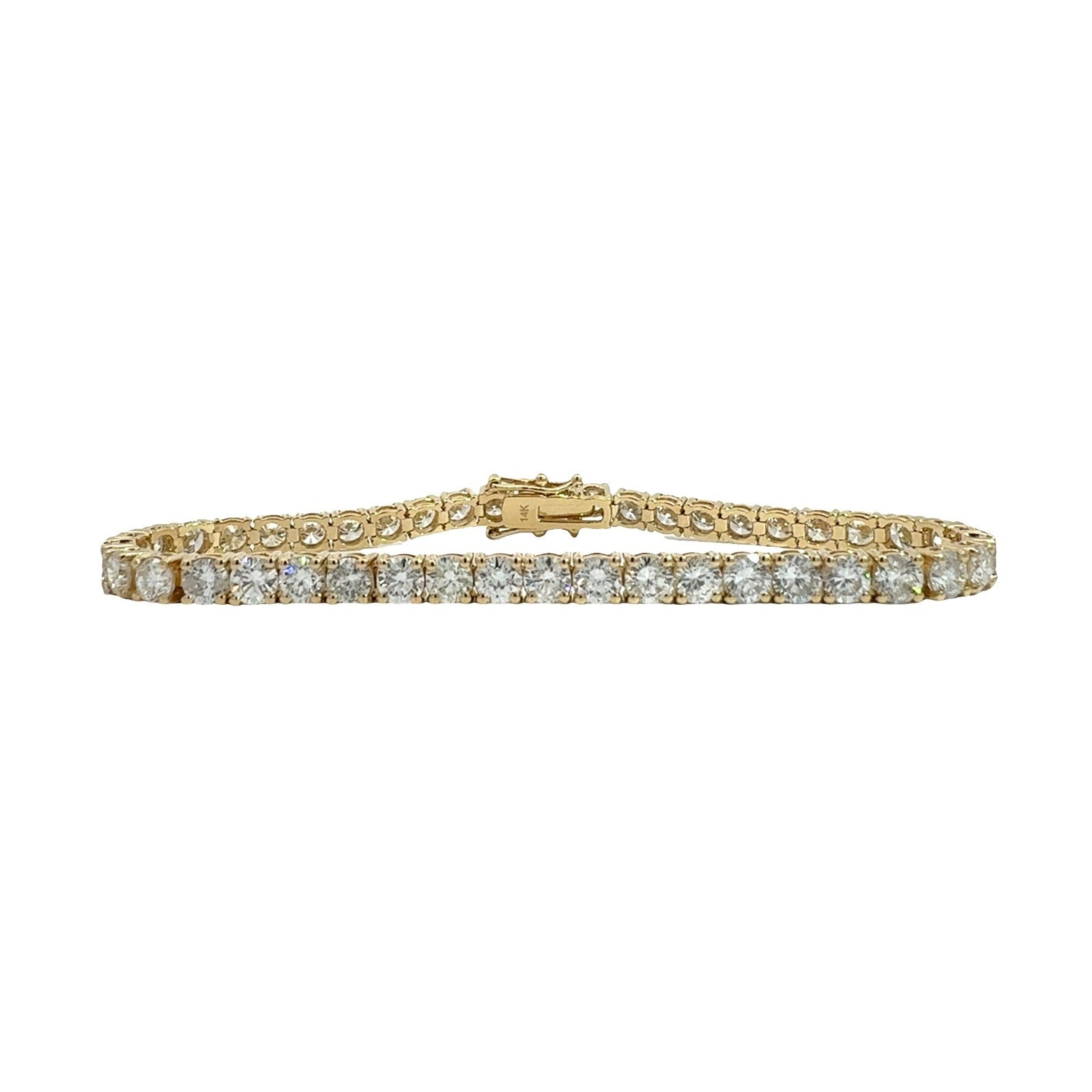 The Jewel Box 14k Yellow Gold 10.36ctw Diamond Tennis Bracelet 7.25"0