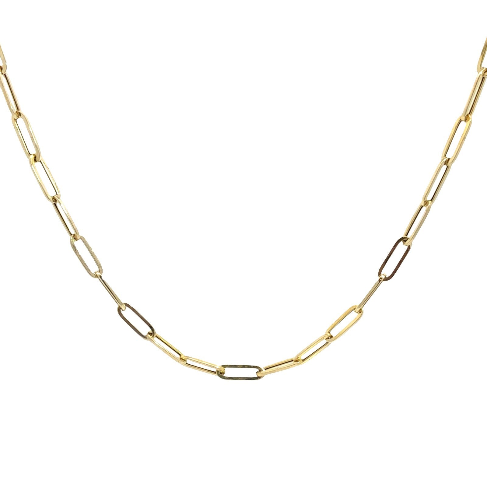 10k Yellow Gold Paperclip Link Chain Necklace 24"2