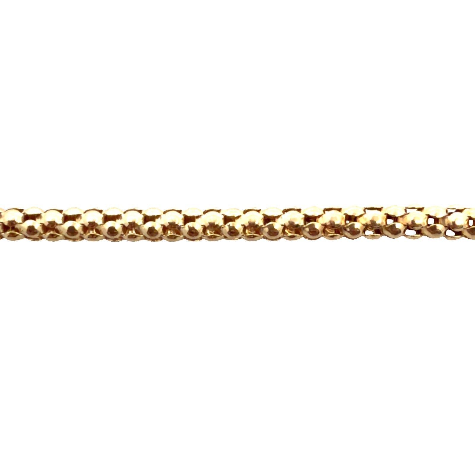 14k Yellow Gold Popcorn Link Chain Necklace 16"2