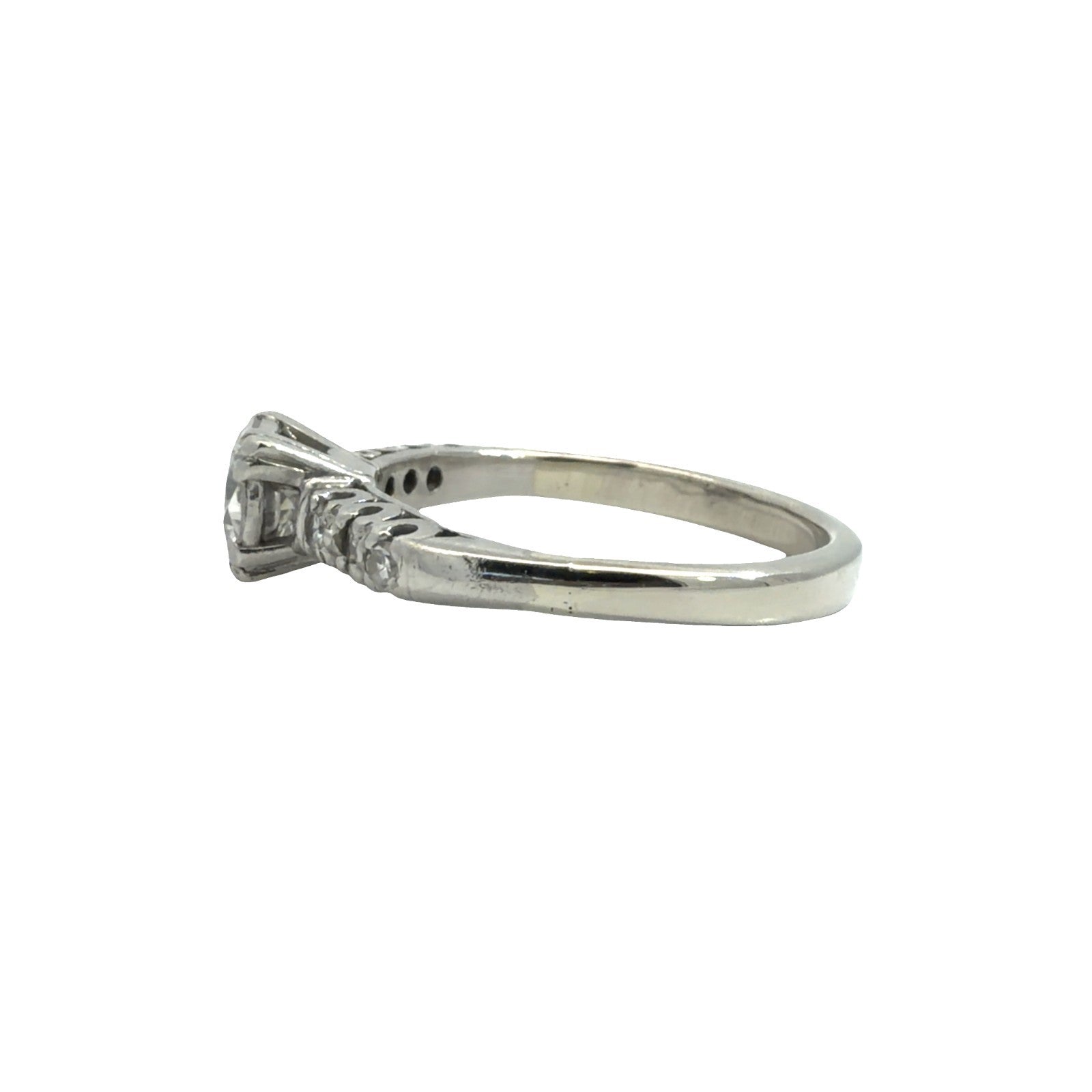 14k White Gold Band & Platinum Engagement Ring with 1.08ctw Diamonds2