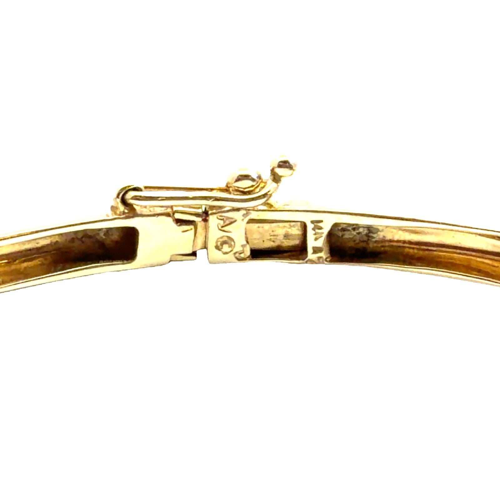 14k Yellow Gold Stamped 0.42cttw Blue Sapphire & 0.18ctw Diamond Bangle 7.5"6