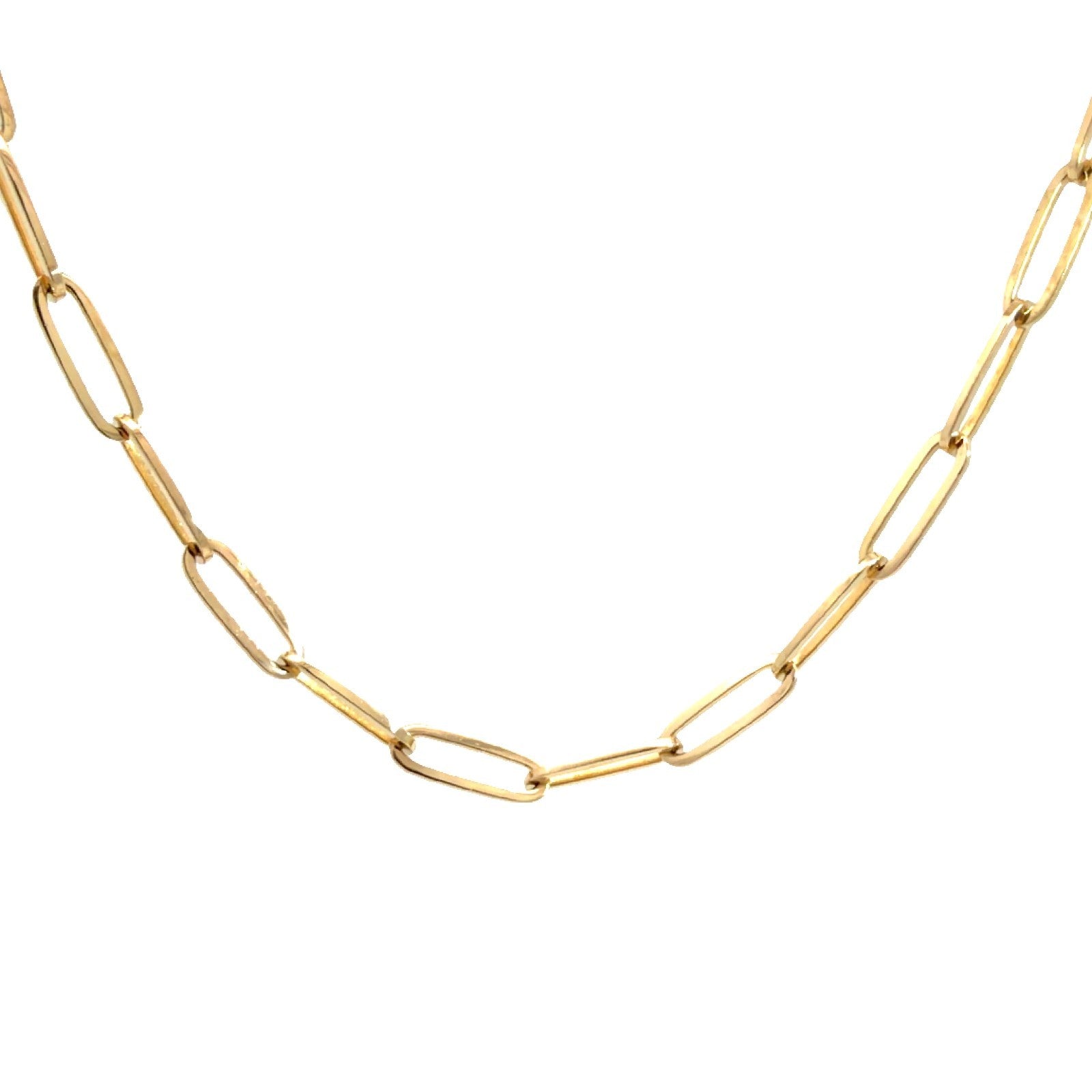 Estate 14k Yellow Gold Paperclip Chain Necklace 22"2