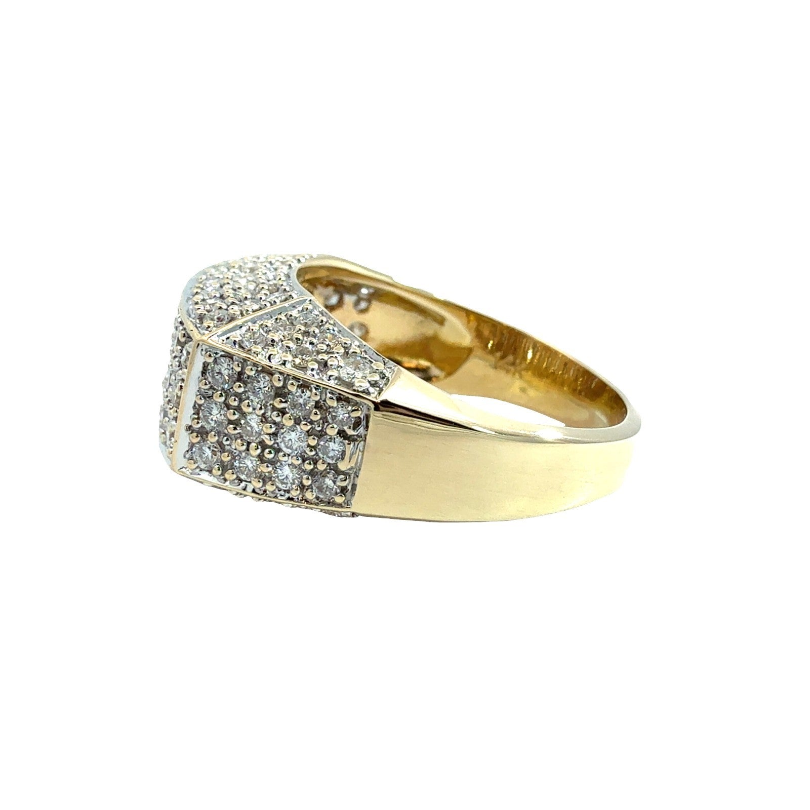 14k Yellow Gold and 1.71ctw Pavé Diamond Dome Cocktail Ring Size 6.752