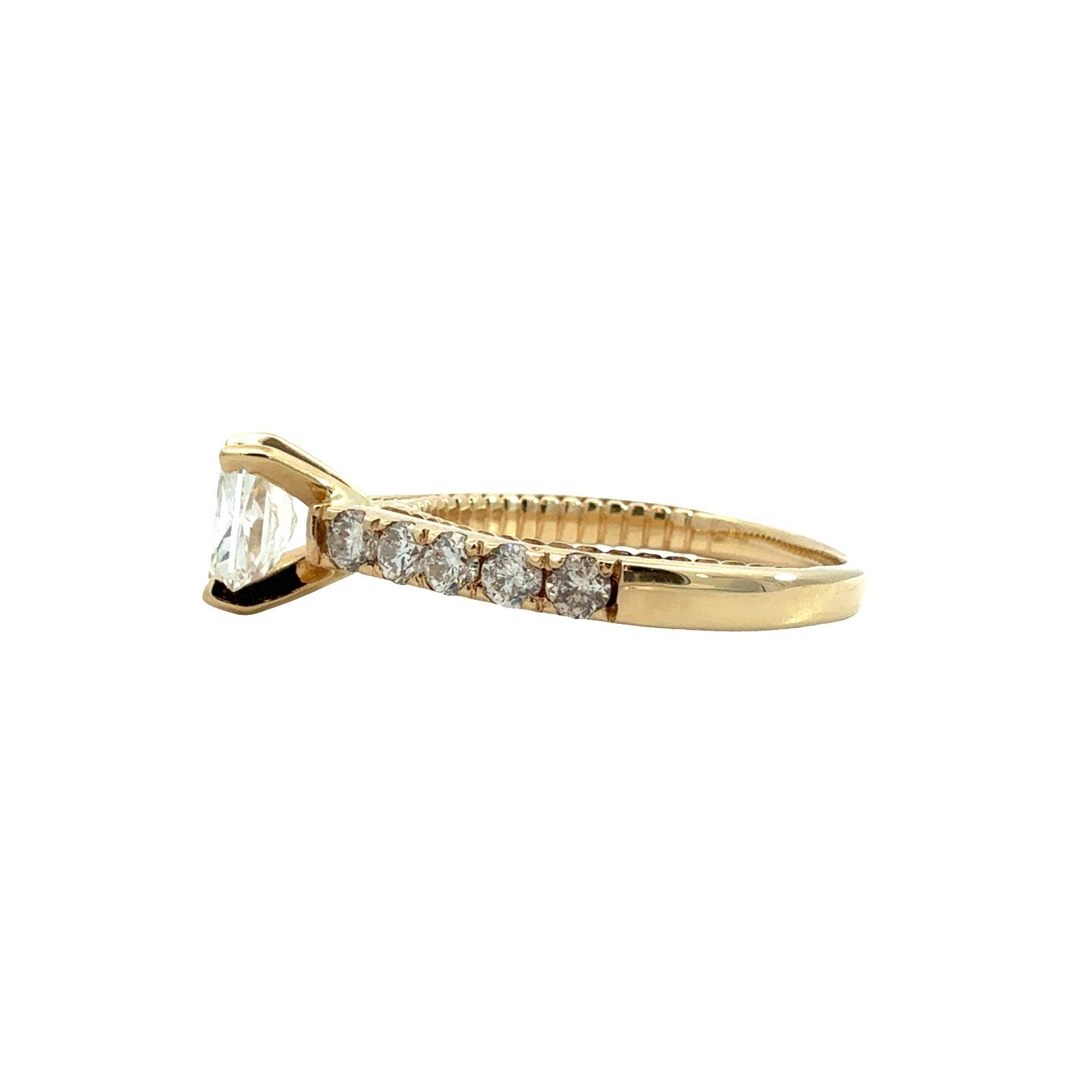 14k Yellow Gold 1.55ctw (1.00ctw) Radiant Cut Diamond Engagement Ring Size 7.54