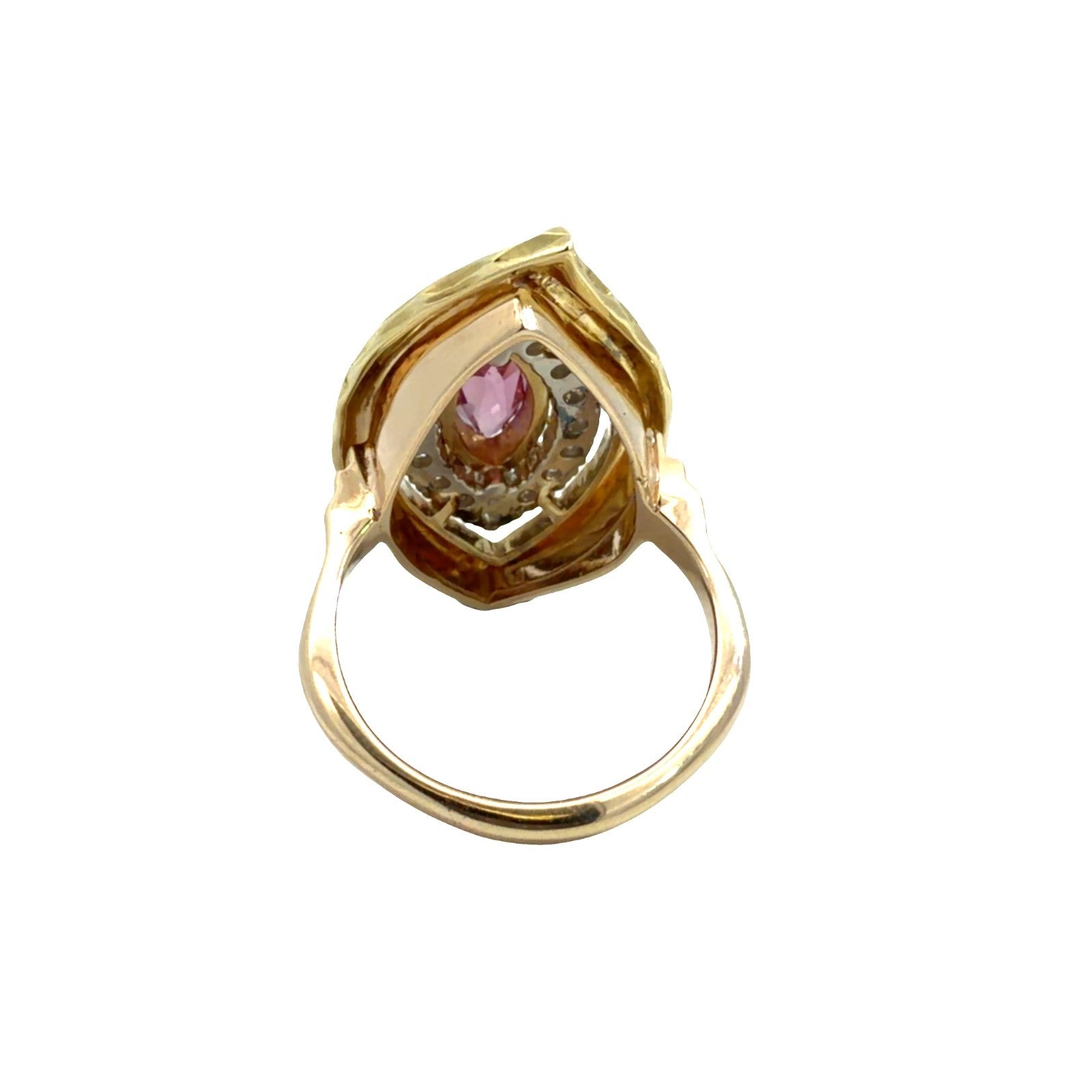 Stamped 14k Yellow Gold 1.00ctw Pink Sapphire 0.48ctw Diamond Ring3
